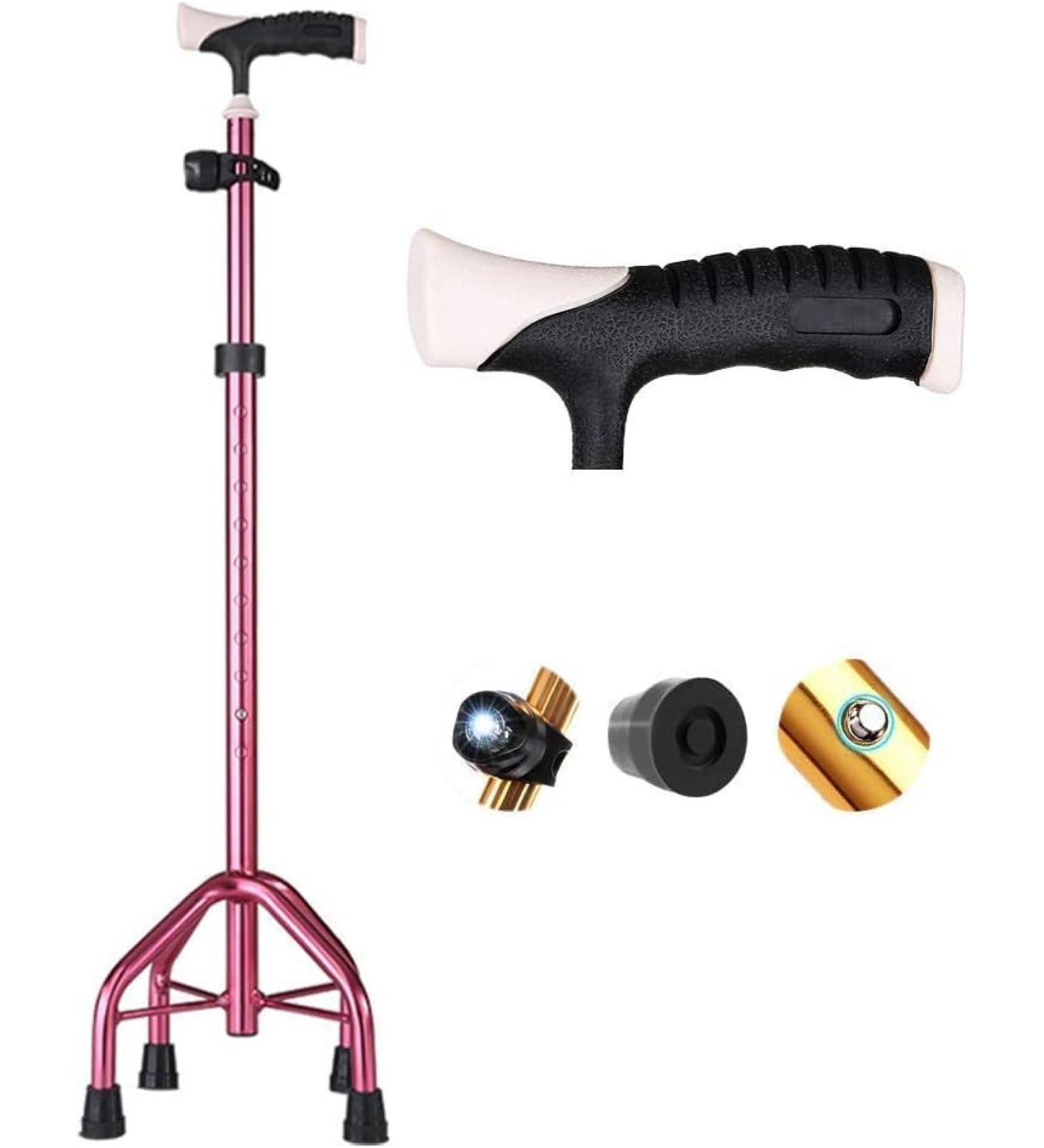 Adjustable Cane Crutch with Led Light Walking Stick Lightweight Aluminum Walking Aid for Fathers Mothers Gifts Men Women Senior Practical Independence - Buy Online on GoSupps.com