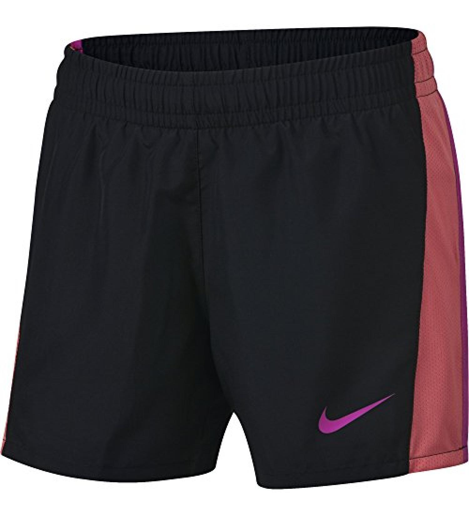 NIKE Girls' Dry 10K Running Shorts - Black/Sea Coral/Hyper Magenta - Medium - Buy Online on GoSupps.com