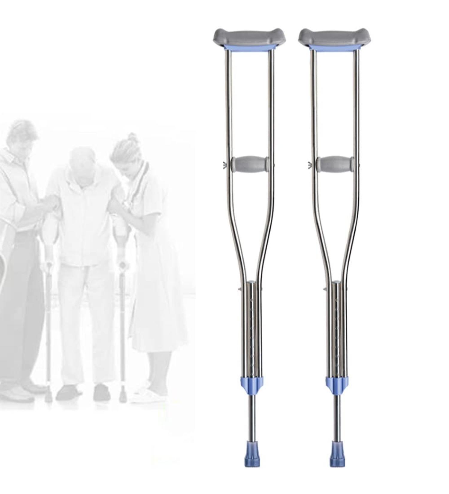 Adjustable Underarm Crutches Medical Lightweight Crutches Stainless Steel Adult Walking Crutches Comfortable Handle Pads (Color : Single Size : Medium) Anniversary Lucky Star Pair Medium - Buy Online on GoSupps.com