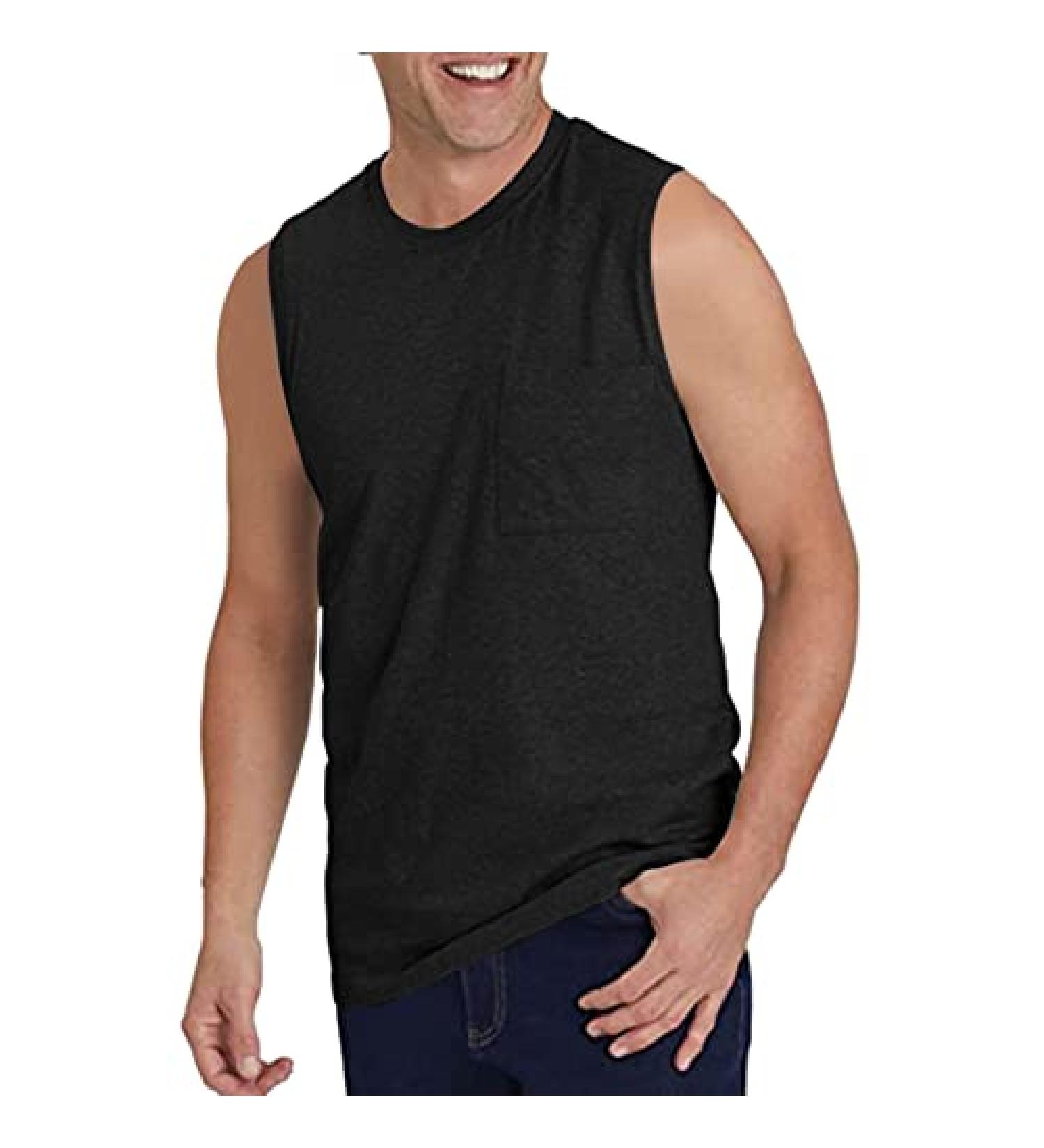 ZDDO Men's Sleeveless Gym Tank Top with Pocket - Navy, XX-Large - Buy Online on GoSupps.com