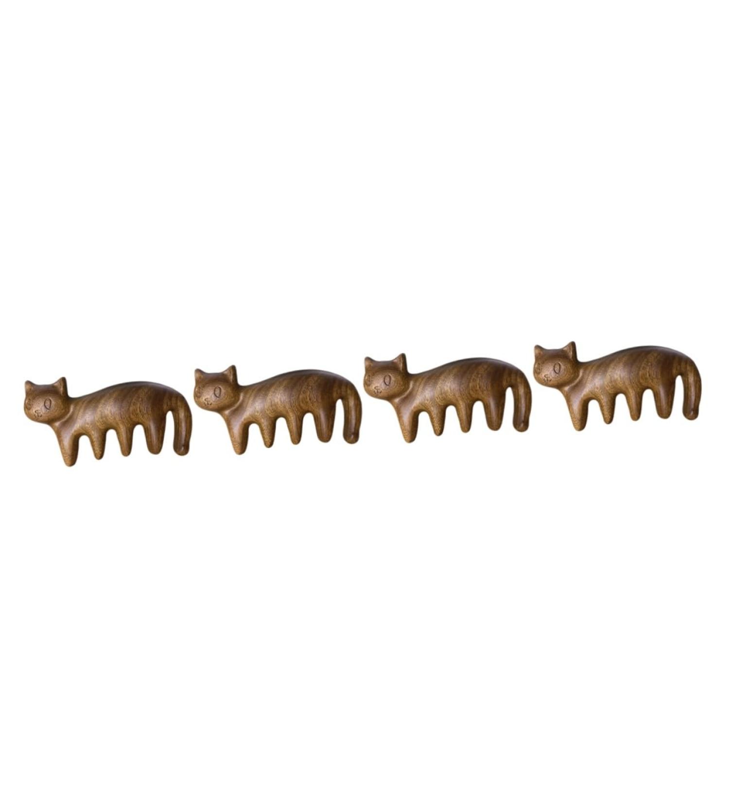 Beaupretty 4-Piece Kitten Massage Comb Set - Wooden Hair & Scalp Massage Tools for Ultimate Relaxation - Buy Online on GoSupps.com