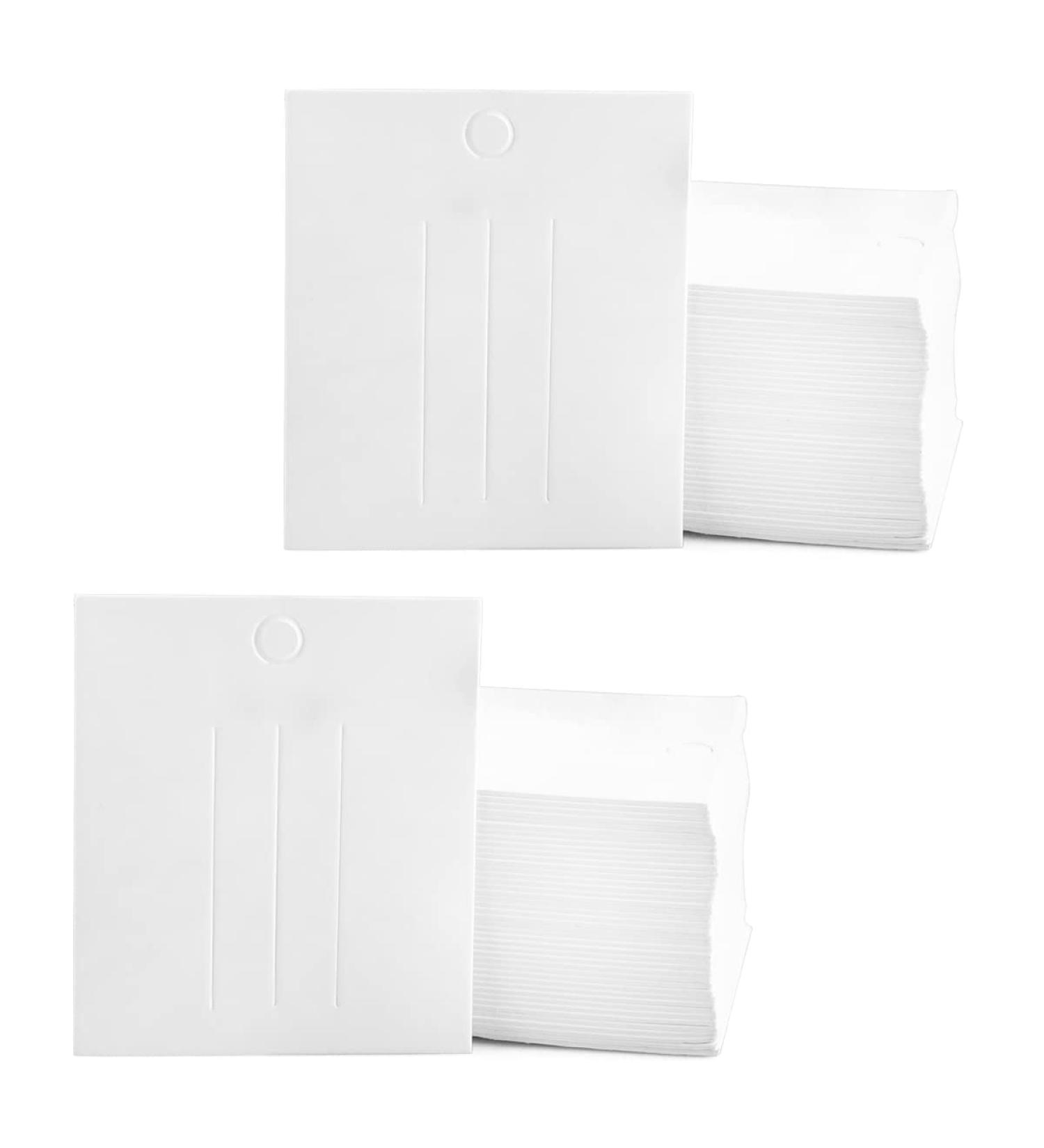 200 White Paper Hair Clip Display Cards - 6.3 x 7.3 cm for Organizing Hair Barrettes and Jewelry - Buy Online on GoSupps.com
