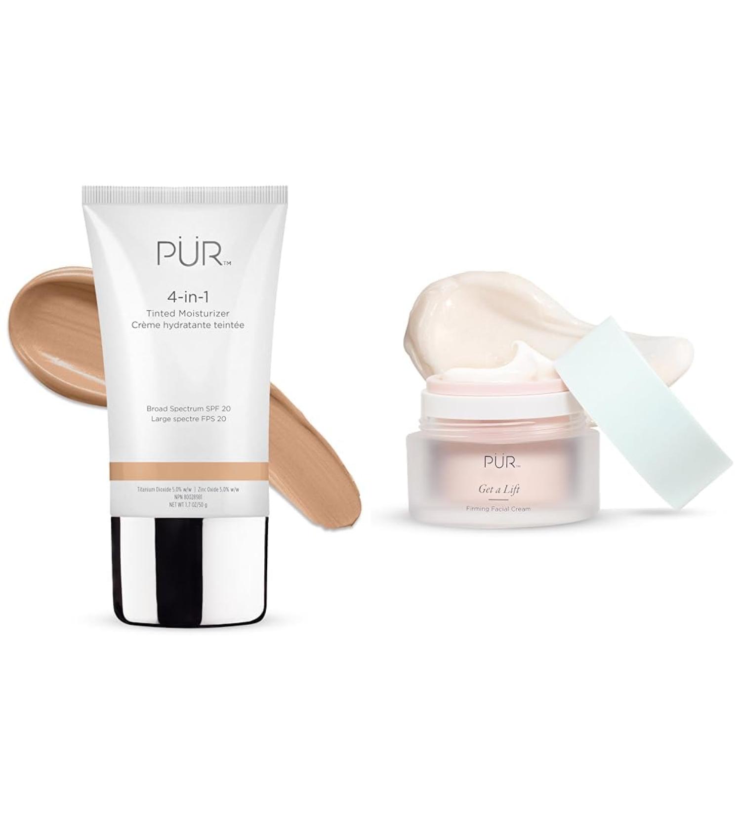 P R MINERALS 4-in-1 Tinted Moisturizer & Firming Facial Cream Bundle Light