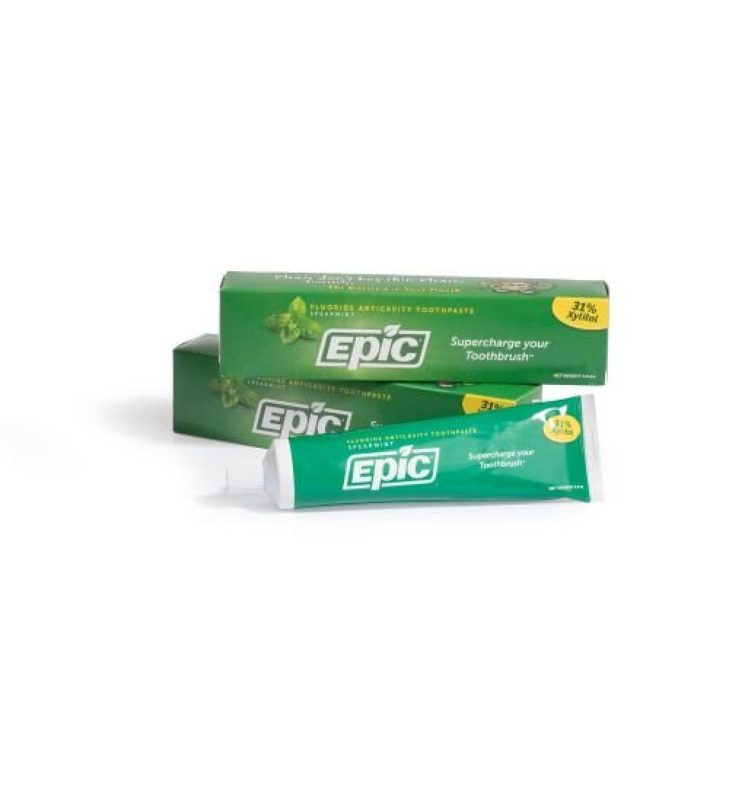 Epic Dental 31% Xylitol Toothpaste, Spearmint - 4.9 oz (2 Pack) | Healthy Smile & Oral Care - Buy Online on GoSupps.com