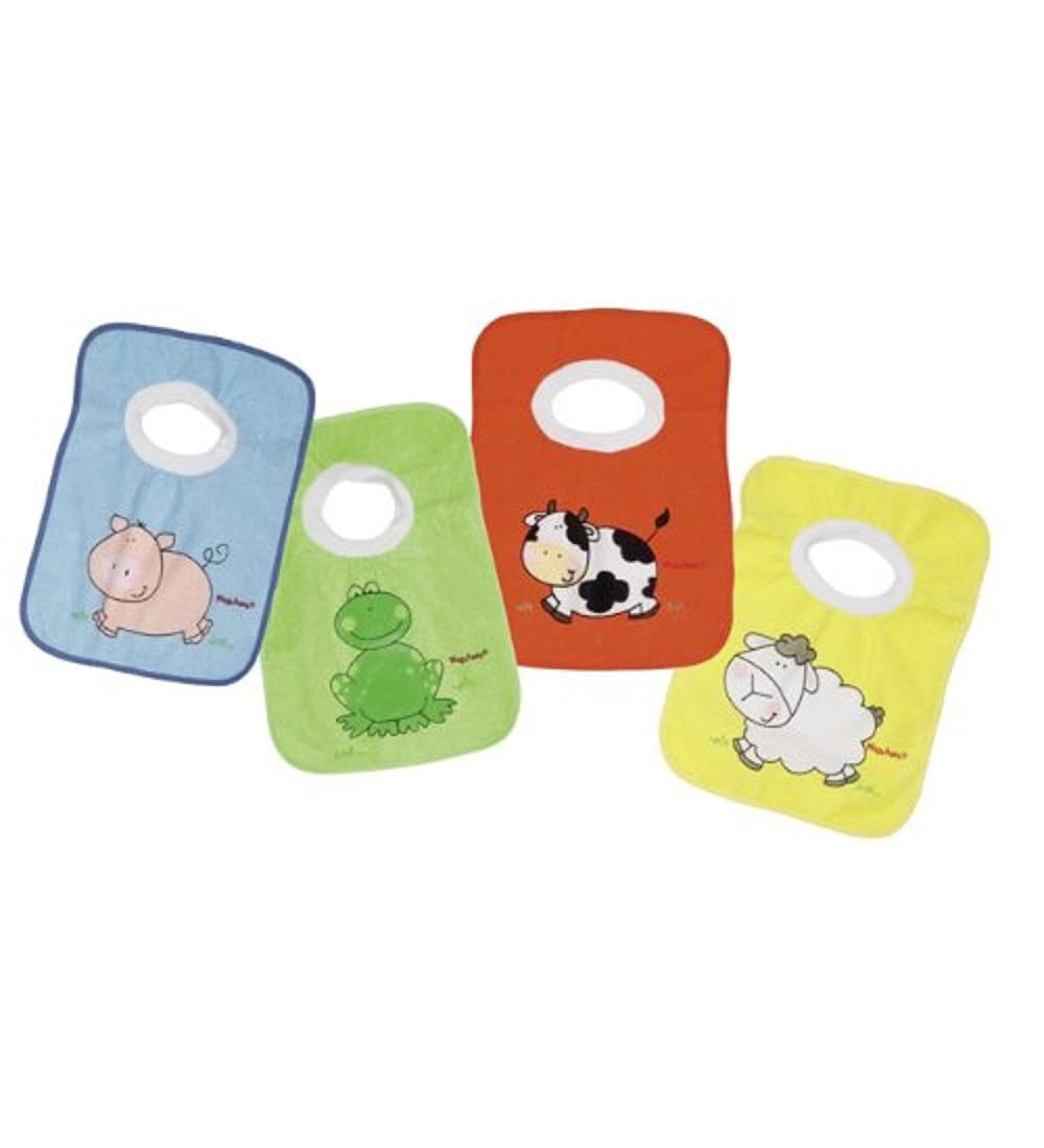 Playshoes Unisex Baby Slip-On Bibs Pack of 4 507142 900 - multi-coloured 4 pieces (1 pack)