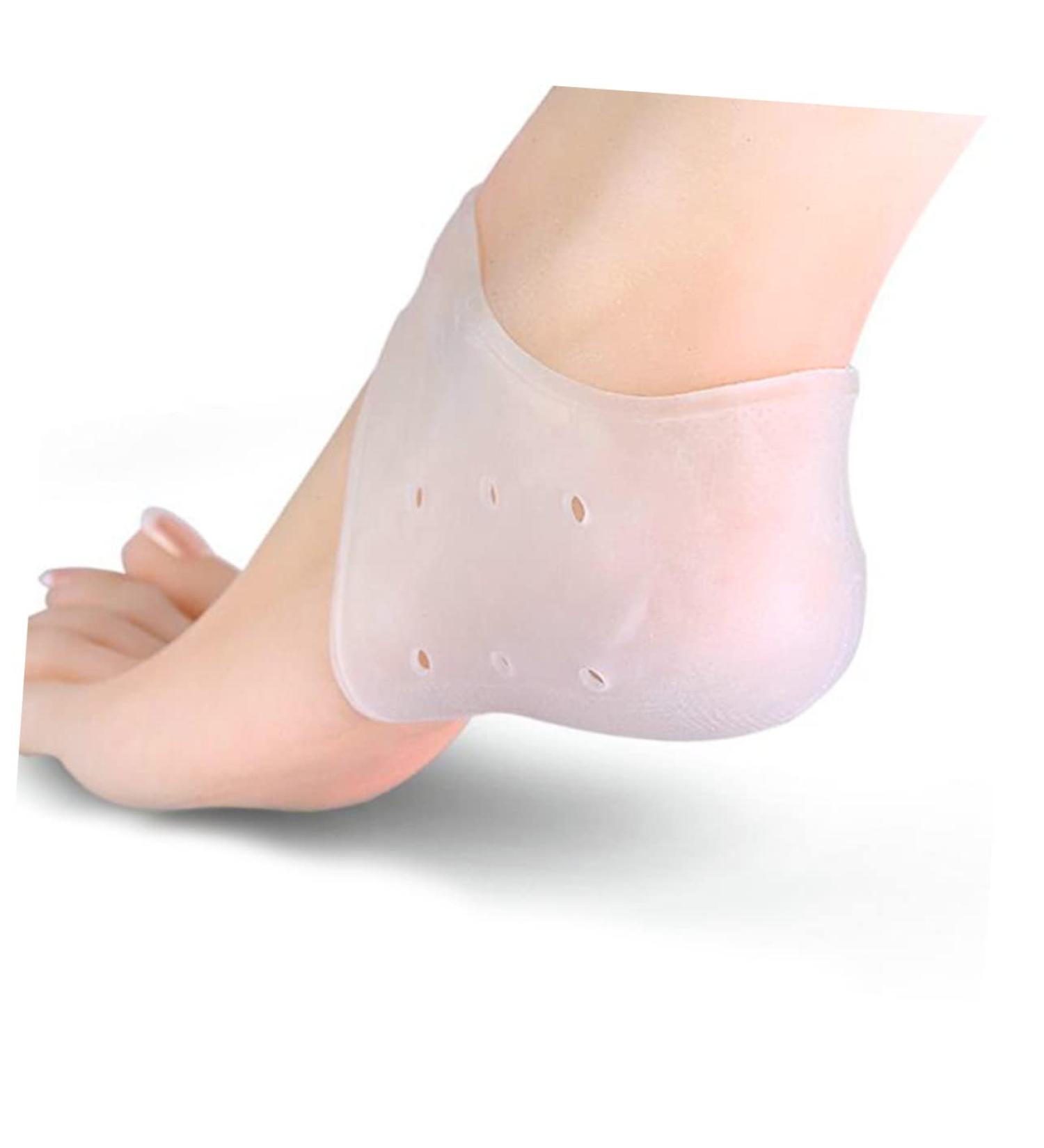 FRCOLOR 6 Pairs Gel Heel Support Gel Heel Socks Gel Heel Sleeves Gel Heel Cushions Feet Cracked Socks Gel Foot Socks Silicone Heel Pads Dry Feet Socks Ankle Support Breathable White - Buy Online on GoSupps.com