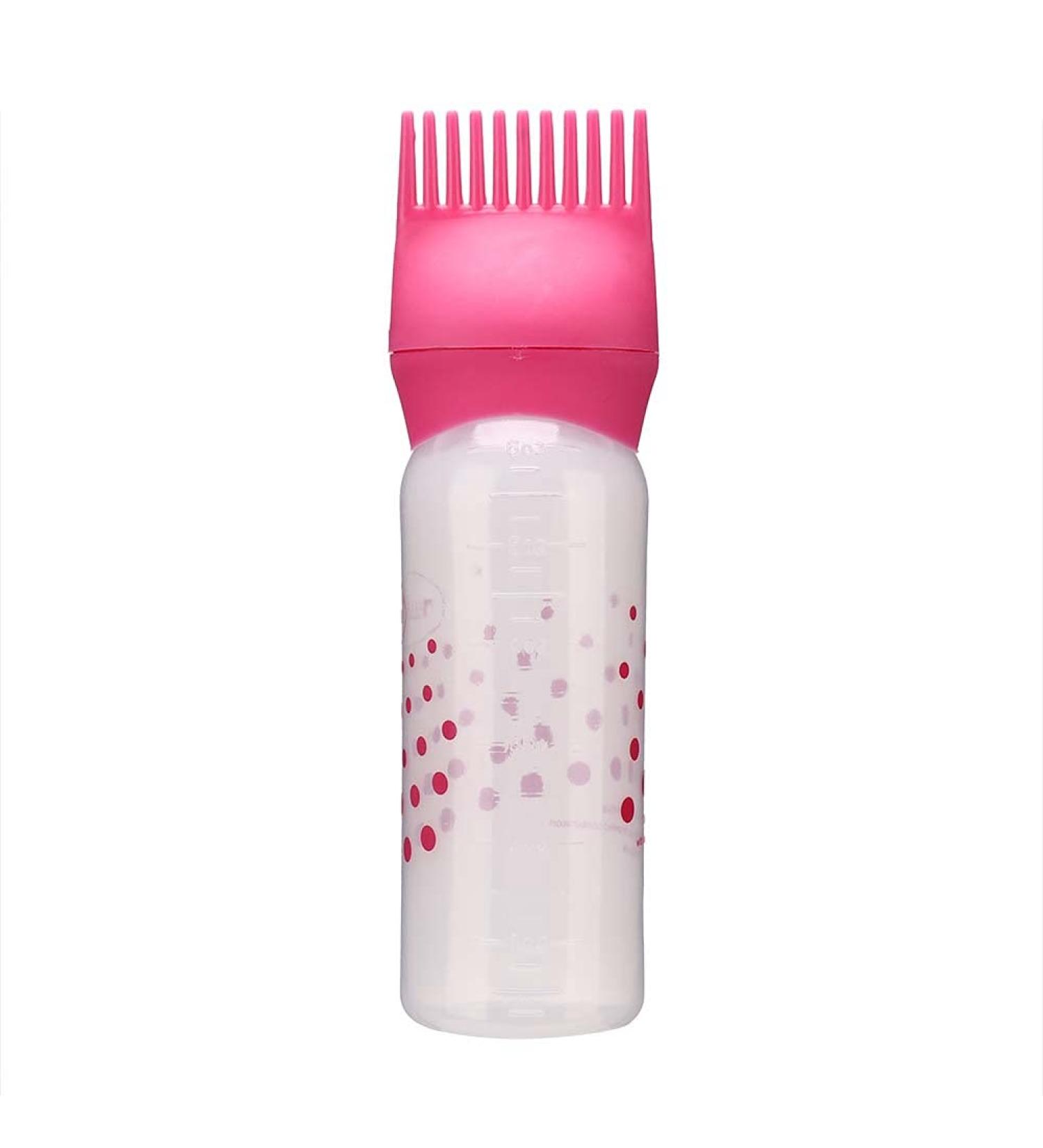 Serlium 160ml Hair Oil Root Comb Applicator Bottle for Scalp Treatment and Hair Coloring - Rose Red - Buy Online on GoSupps.com