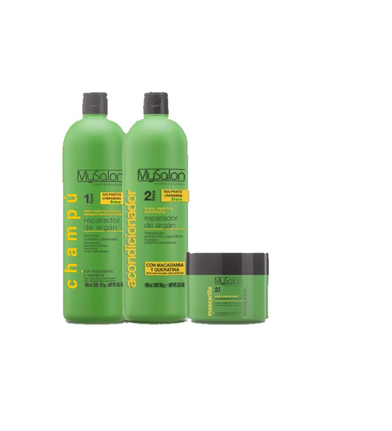 Buy Argan & Keratin Repairing Shampoo Conditioner & Mask Kit - Nourish & Revitalize Hair - International Shipping Available - Buy Online on GoSupps.com
