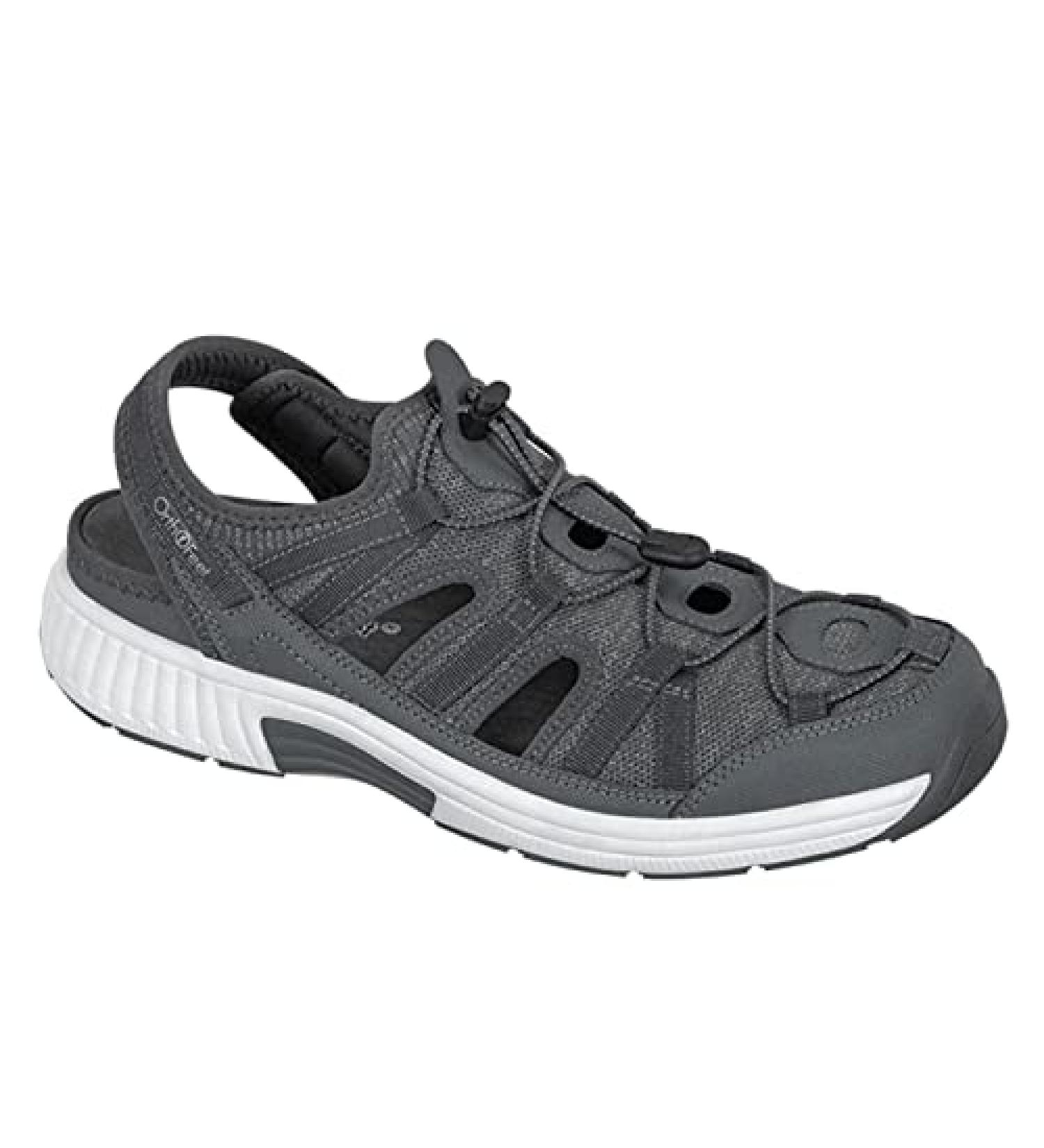 Orthofeet Arch Support Sandals for Men | Heel & Foot Pain Relief | Arch Booster Cushioning & Ergonomic Sole | Extended Widths - Taurus 10 Grey - Buy Online on GoSupps.com