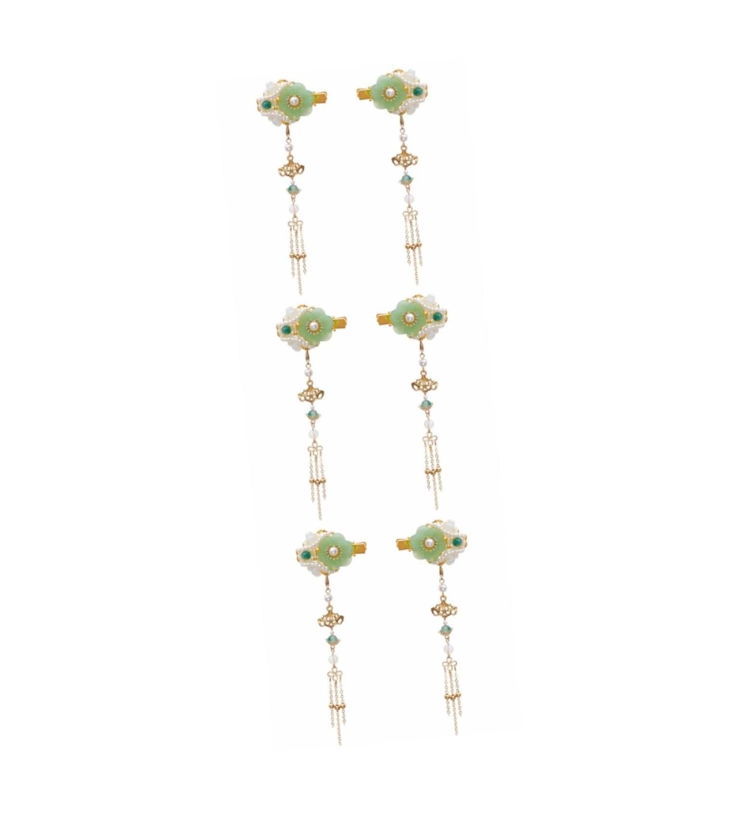 minkissy 3 Pairs Tassel Hair Clip Women Hairpin Antique Chinese Hair Pins Chinese Flower Hair Clips Japanese Bride Hairpins Accesorios Para Mujer Jade Pearl Barrettes Hanfu Bun Miss - Buy Online on GoSupps.com
