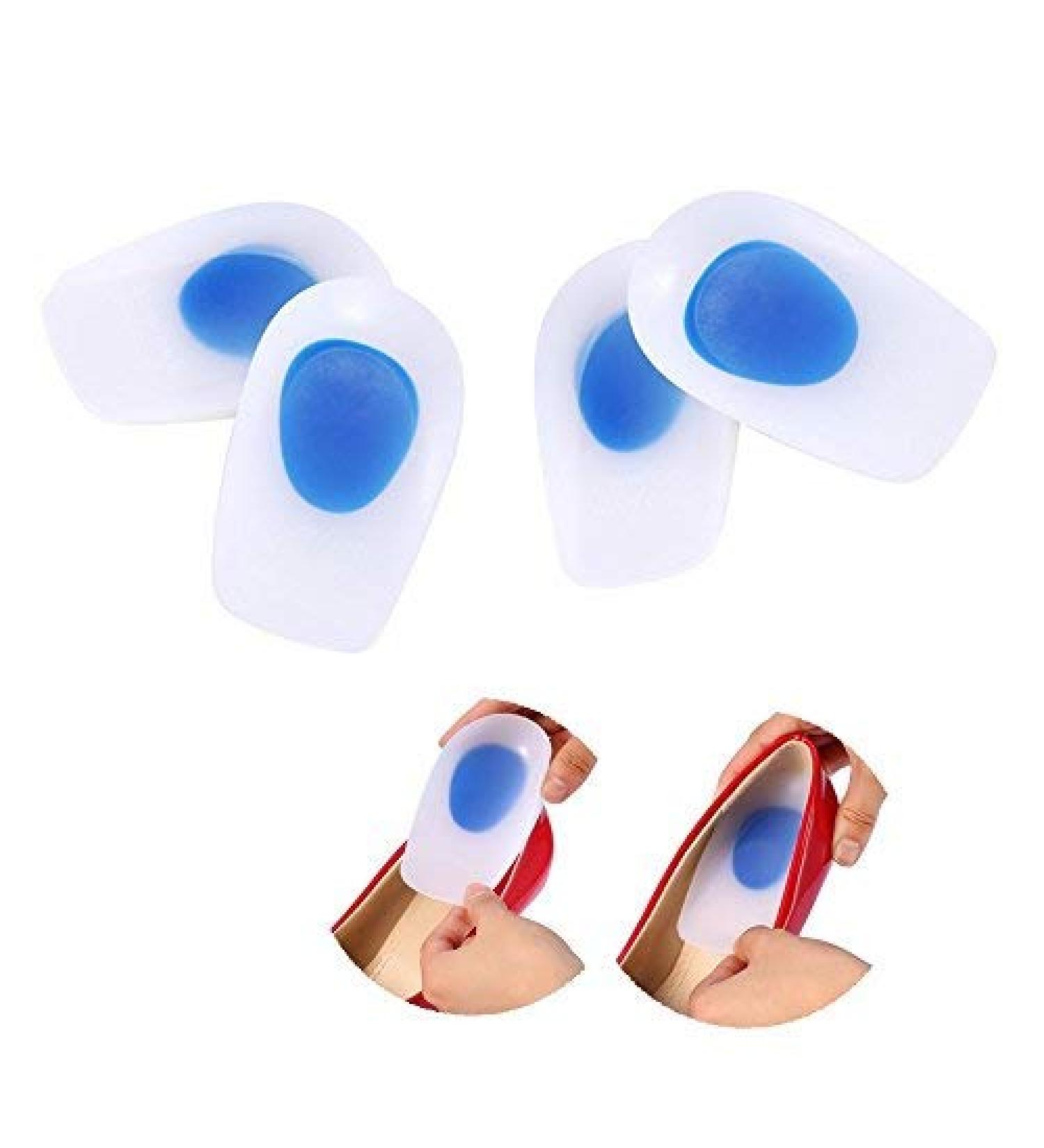 Super Soft Heel Pillow Gel Inserts - Orthotic Cushion for Plantar Fasciitis Relief (EU Size 39-44) - 2 Pairs of Heel Support - Buy Online on GoSupps.com