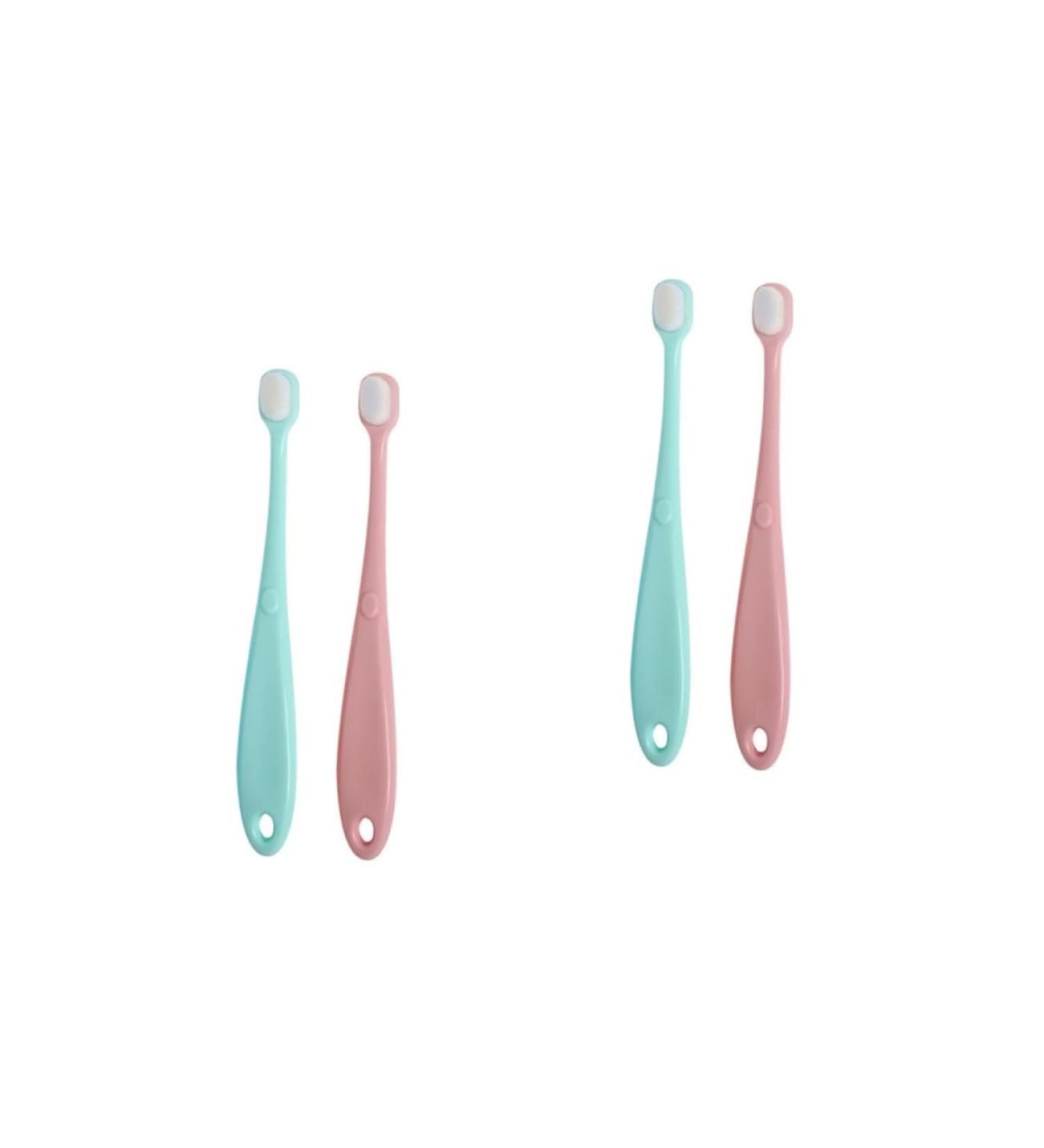 Minkissy 4-Piece Children's Toothbrush Set | Optimal Gums Care & Oral Hygiene for Toddlers & Infants | Slipproof Bristles for Newborns - Buy Online on GoSupps.com