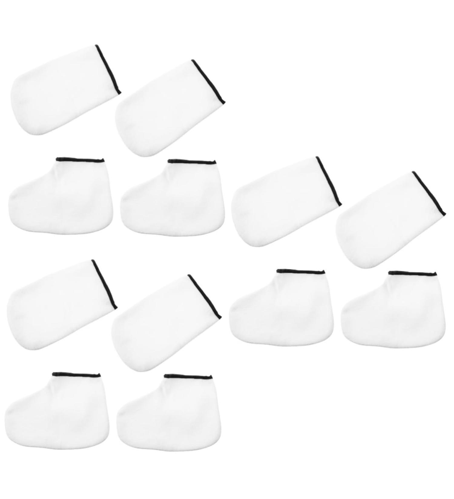 Beavorty 6 Pairs Hand and Foot mask Paraffin Wax Liners spa exfoliating Gloves Paraffin Wax Mitt moisturizing Wax Bag Paraffin Socks Covers sap Foot Covers Polyester White Manicure Boots - Buy Online on GoSupps.com