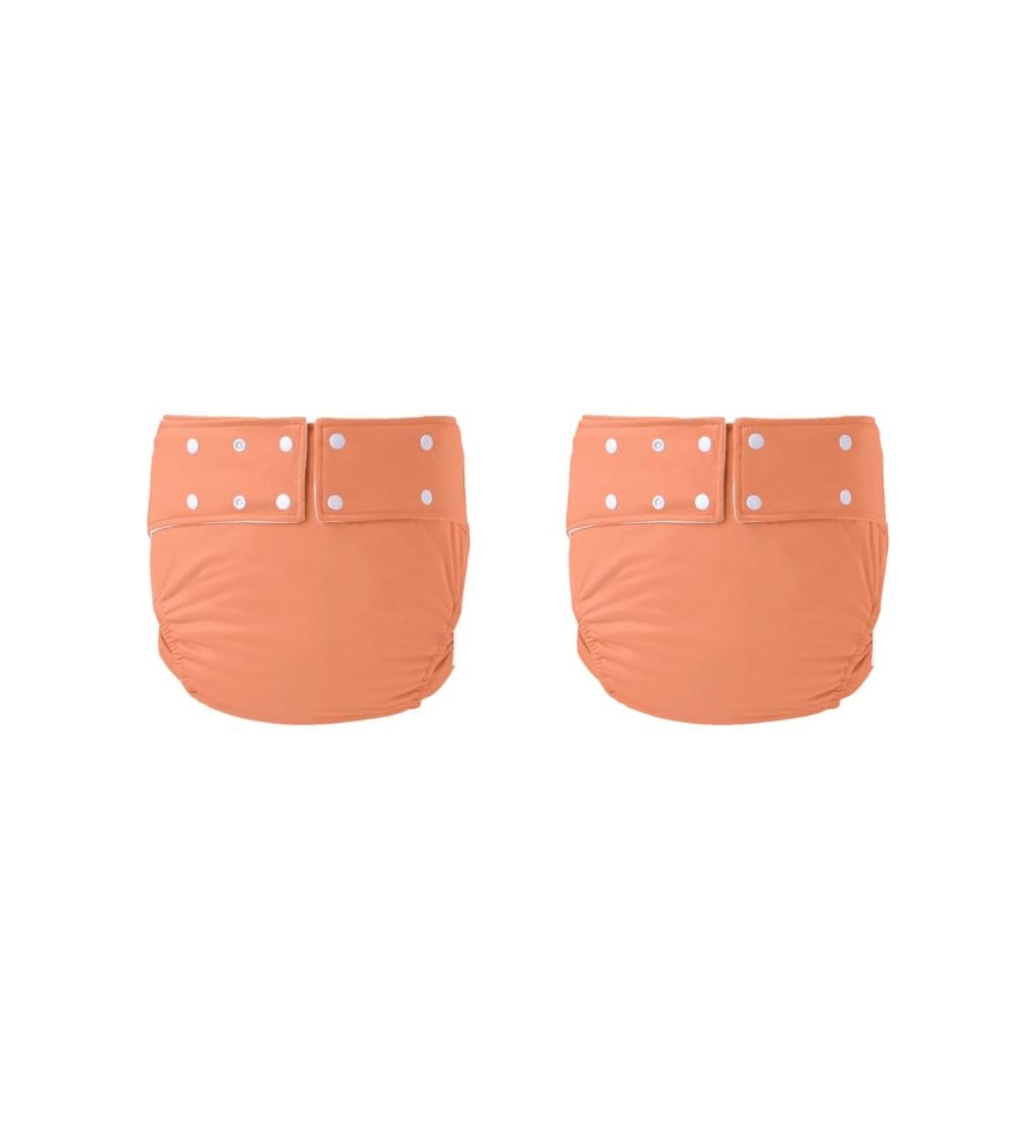 Adult Reusable Cloth Diapers - 2 Set for Incontinence - Orange (72-92 cm) | Eco-Friendly Solution - Buy Online on GoSupps.com