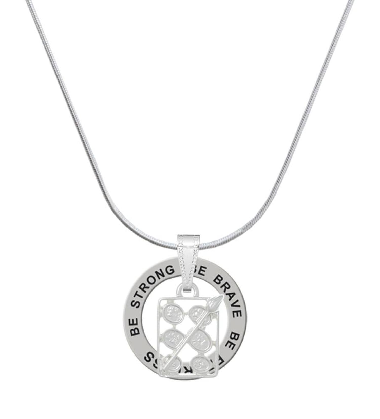 Delight Jewelry Silvertone Mom Rocks on AB Crystal Heart - Strong and Coura