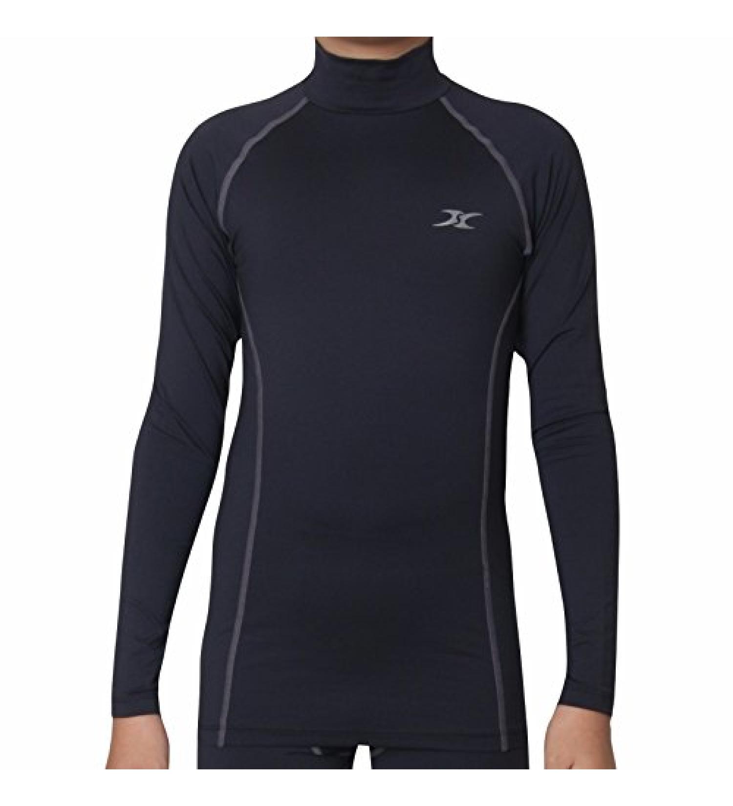 NLK Kids Thermal Mock Turtleneck Compression Top - Small Black | Base Layer for Warmth - Buy Online on GoSupps.com