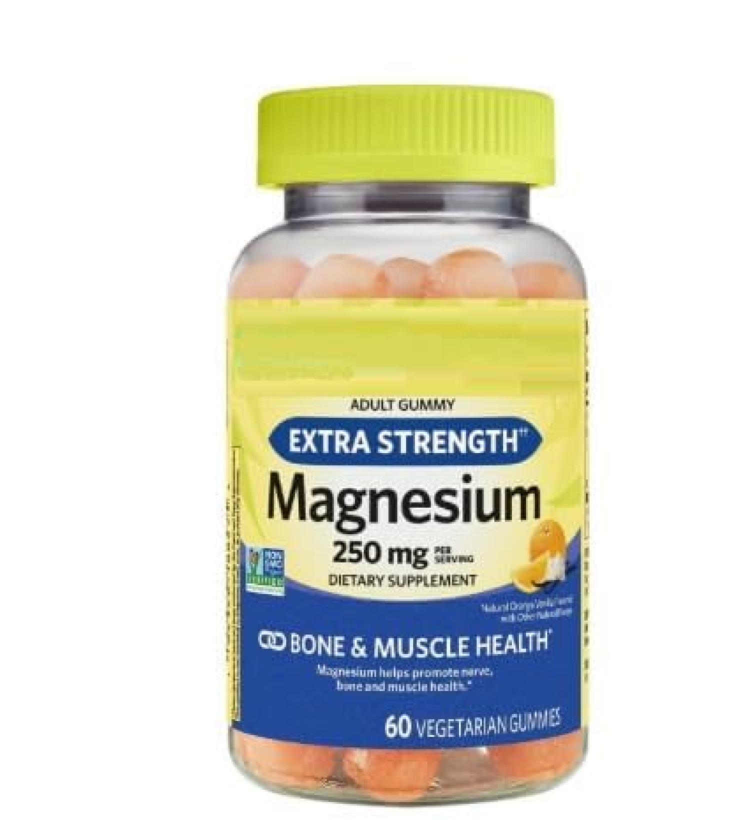 Extra Strength Magnesium Gummies for Bone and Muscle Health 250mg 60ct + SEDLAV Sticker