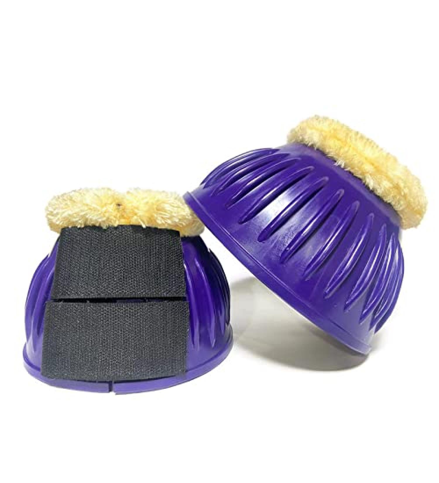 Equipride OVERREACH BOOTS BELL BOOTS MADE RUBBER WITH FAUX FUR LINED XXL-XS (M Purple) Medium Purple