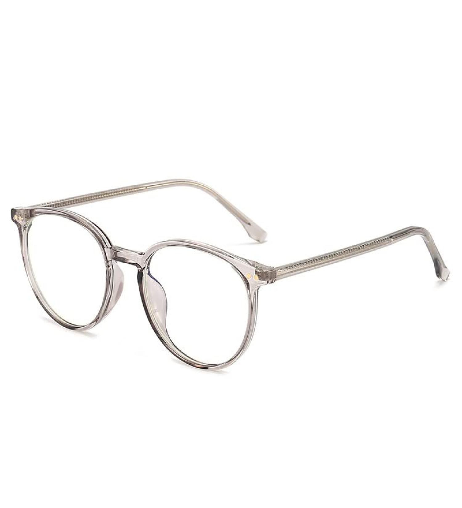 Buy Round TR Frame Reading Glasses for Computer Fatigue Relief | HD Eyeglasses +350 Gray for Men & Women | International Shipping Available - Buy Online on GoSupps.com