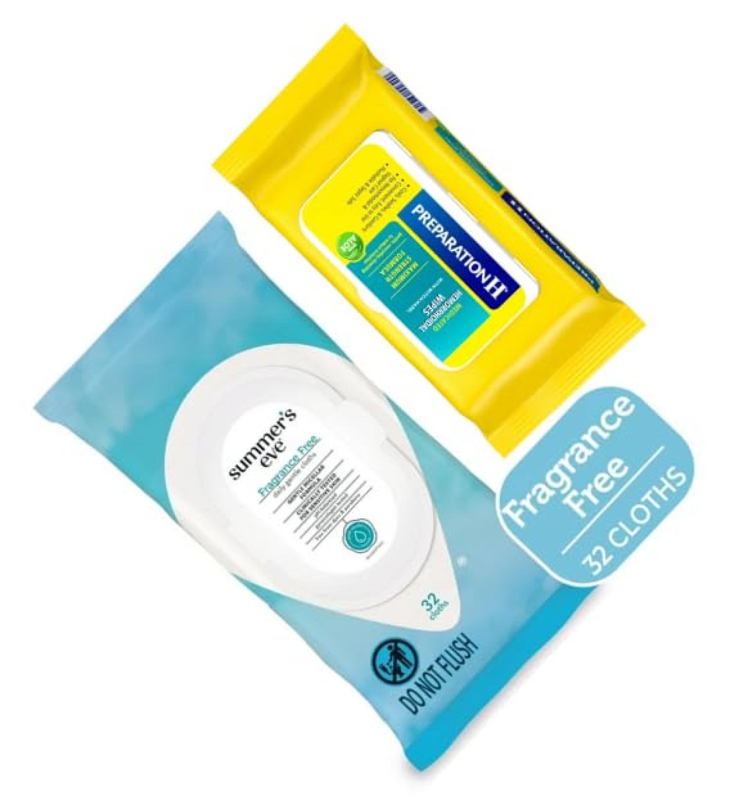 Women s Intimate Cleaning Wipes Fragrance-Free Feminine Wash + Hemorrhoid Relief | King Combo QR Code - Buy Online on GoSupps.com