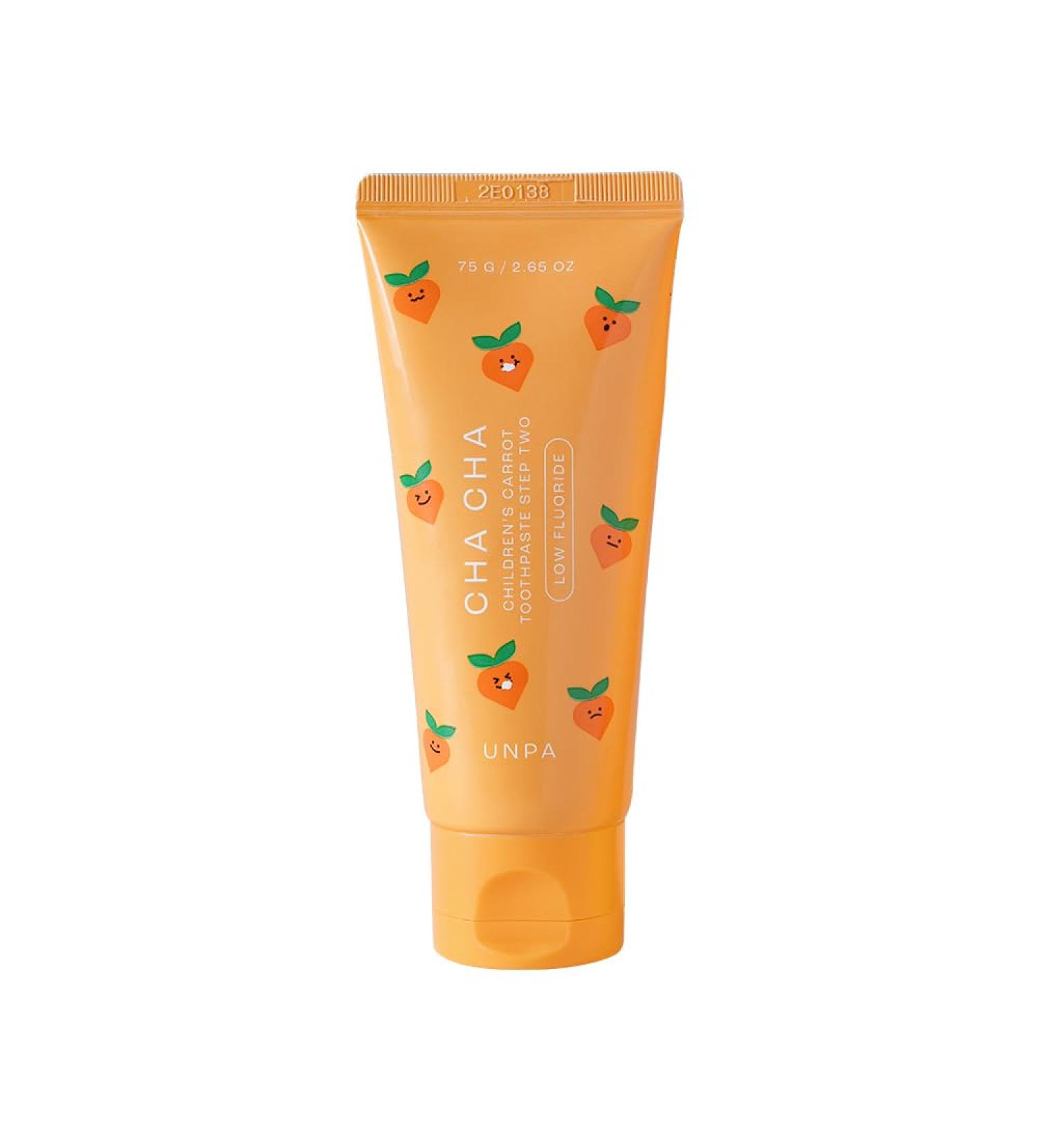 Unpa Cha Cha Carrot Toothpaste for Kids 36+ Months | Low Fluoride Formula | 2.65 oz - Safe & Fun Oral Care - Buy Online on GoSupps.com