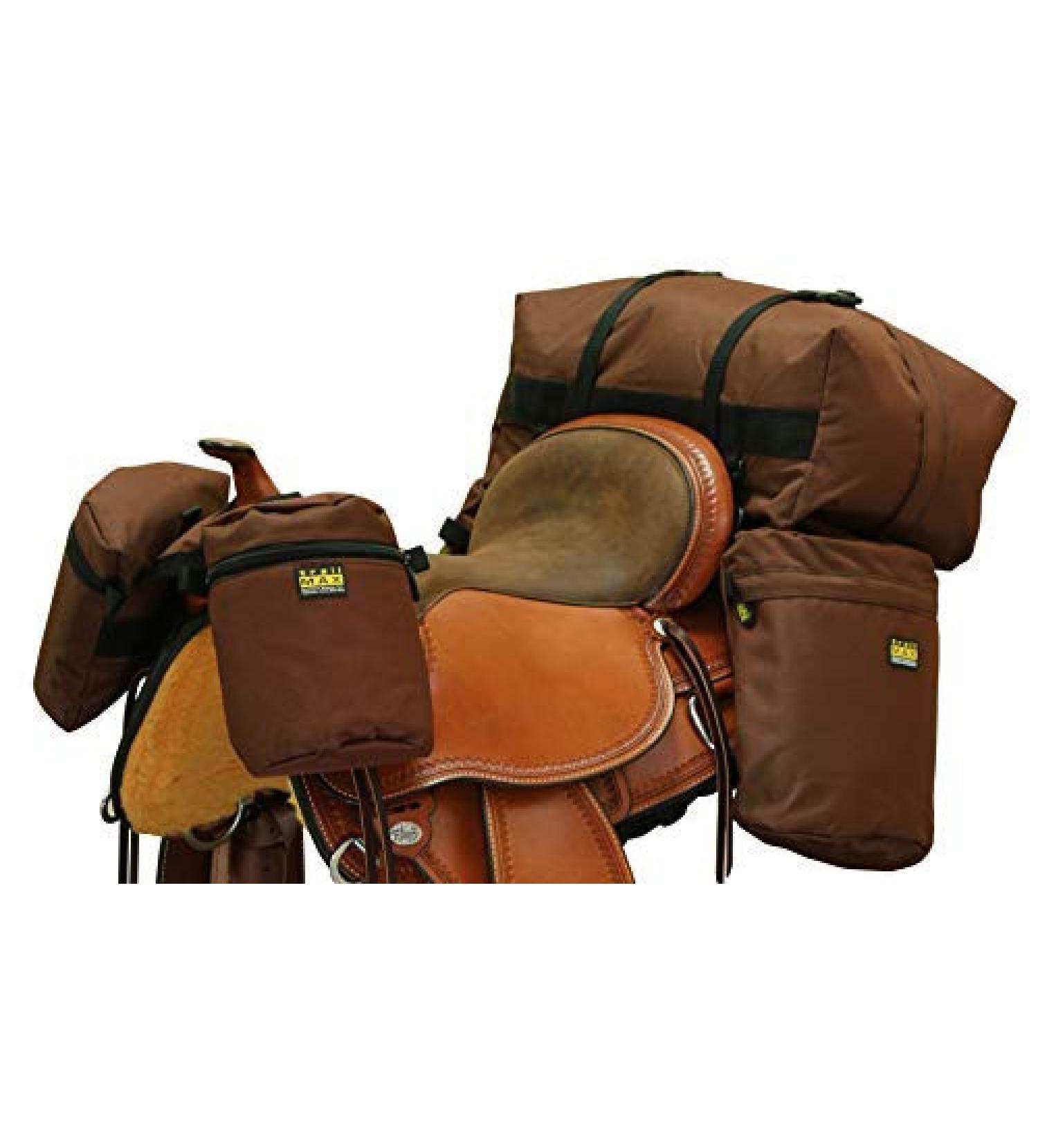 TrailMax Medium Overnighter Saddlebag System - Insulated Horn Bags, Cantle Bag & Saddle Bags for Western & Endurance Saddles (Brown) - Buy Online on GoSupps.com