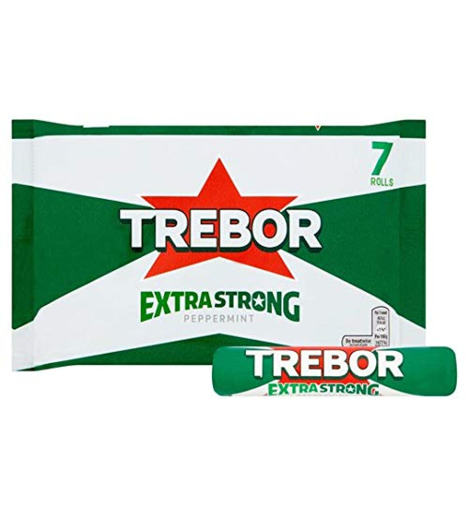 Trebor Extra Strong Roll (Pack of 4 Total 28 Rolls) 28 pieces (1 pack)