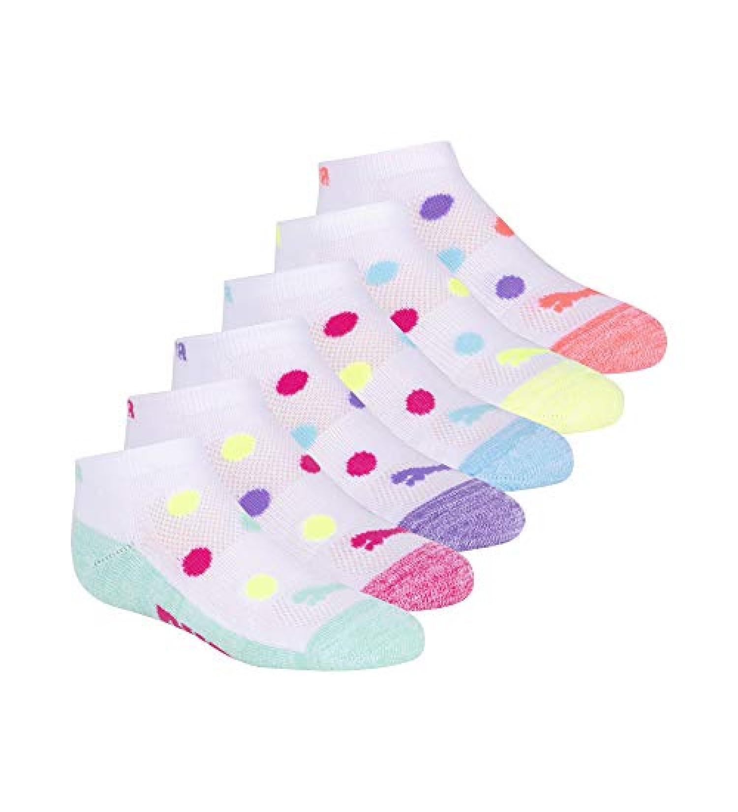 PUMA Kids' 6 Pack Low Cut Socks 7-8.5 - Bright Combo | Comfortable and Durable - Buy Online on GoSupps.com