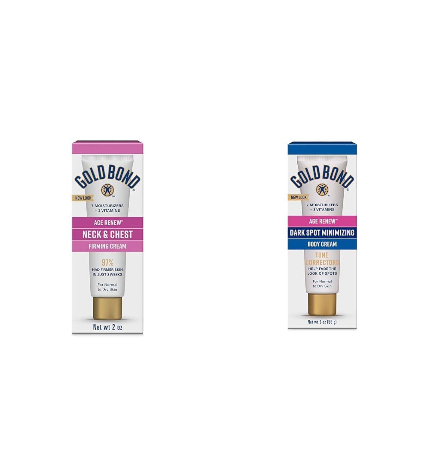 Gold Bond Age Renew Neck & Chest Firming Cream 2 oz. Clinically Tested Skin Firming Cream & Age Renew Dark Spot Minimizing Age Renew Body Cream 2 oz. With No Bleaching Agents - Buy Online on GoSupps.com