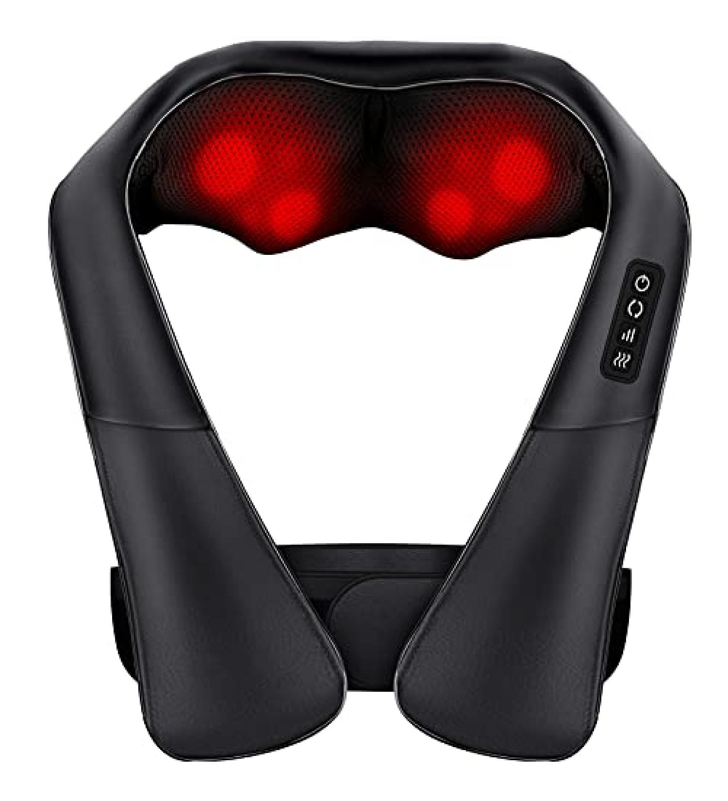 8D Heated Massage Device - Neck Shoulder Back Waist & Feet Relief | Adjustable Speed Massage for Home Office & Car | International Shipping - Buy Online on GoSupps.com