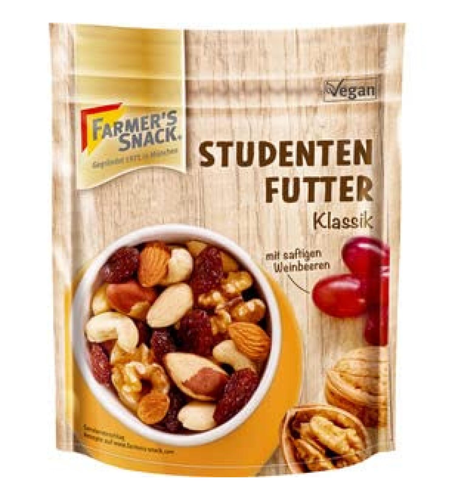 Farmer's Snack Classic Trail Mix with juicy grapes pack of 12 (12 x 125g)