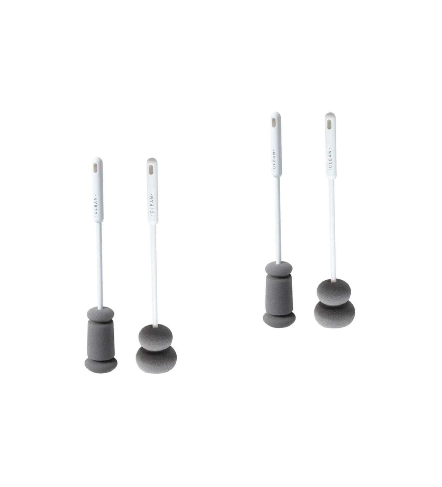Homsfou 4-Piece Brush Cleaner Set | Baby Bottle & Glass Cup Cleaning Sponge Brushes - Ideal for Shoes & Home Use - Buy Online on GoSupps.com