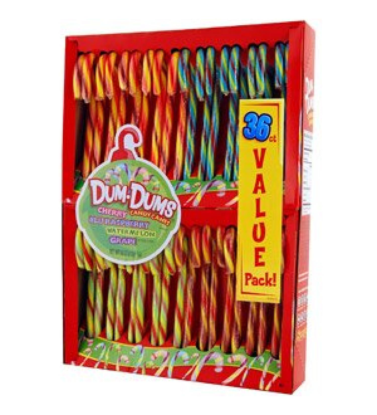 Dum Dums Assorted Flavored Candy Canes 36 count 18 oz
