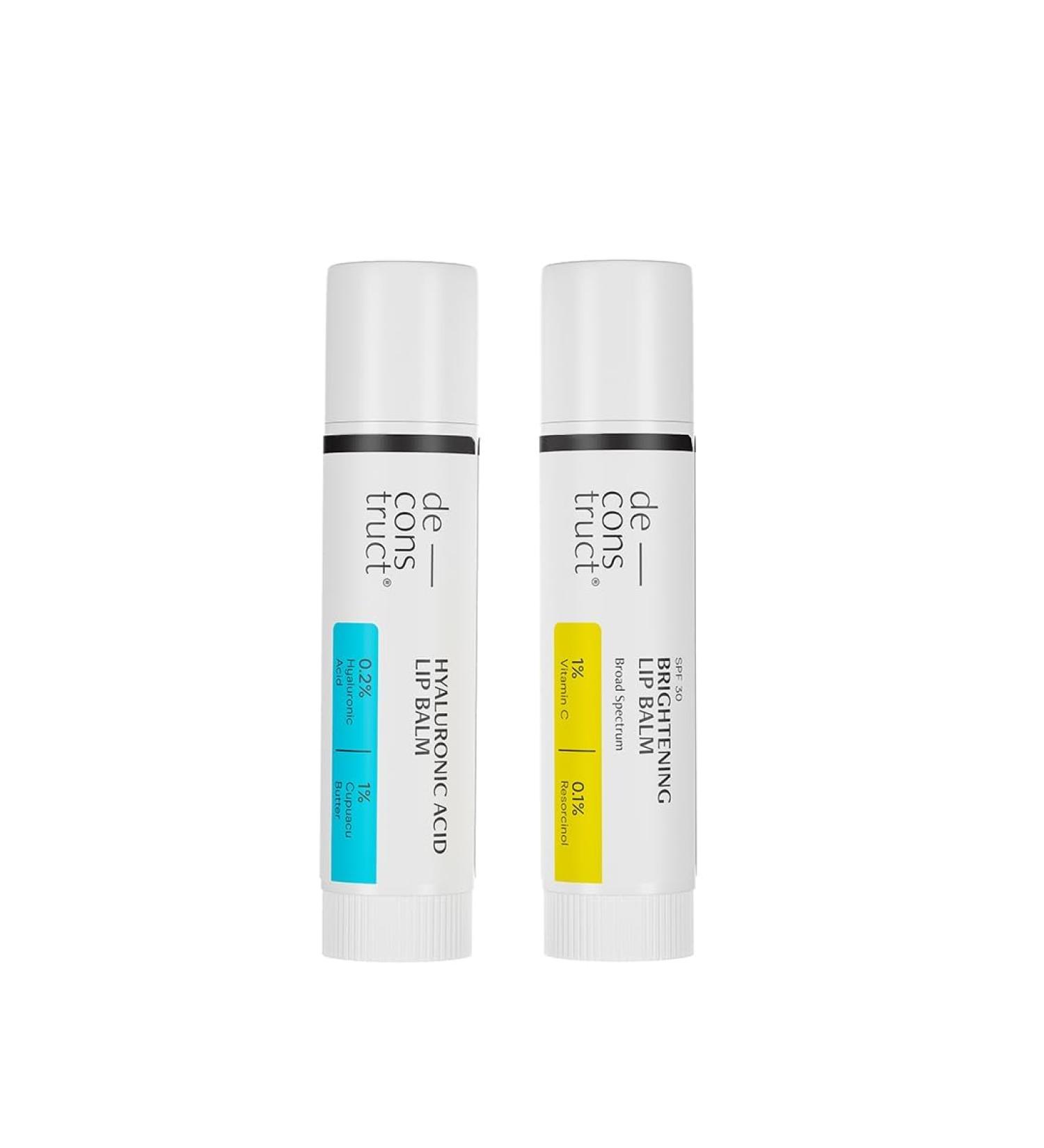 Deconstruct Bright & Hydrate Lip Duo | 1% Vitamin C & 0.1% Resorcinol And 0.2% Hyaluronic Acid & 1% Cupuacu Butter | Lip Balm For Women And Men | 4Gm Each | Pack Of 2 blue - Buy Online on GoSupps.com