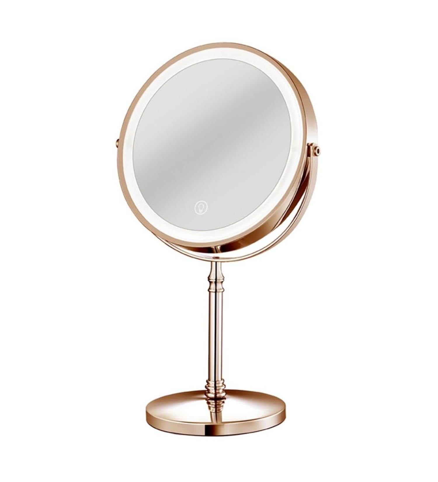 jumbans 1Set 10X LED Mirror Rechargeable Make Up Mirror Magnification Cosmetic Mirror 2 Side Brightness with 3 Colors C - Buy Online on GoSupps.com