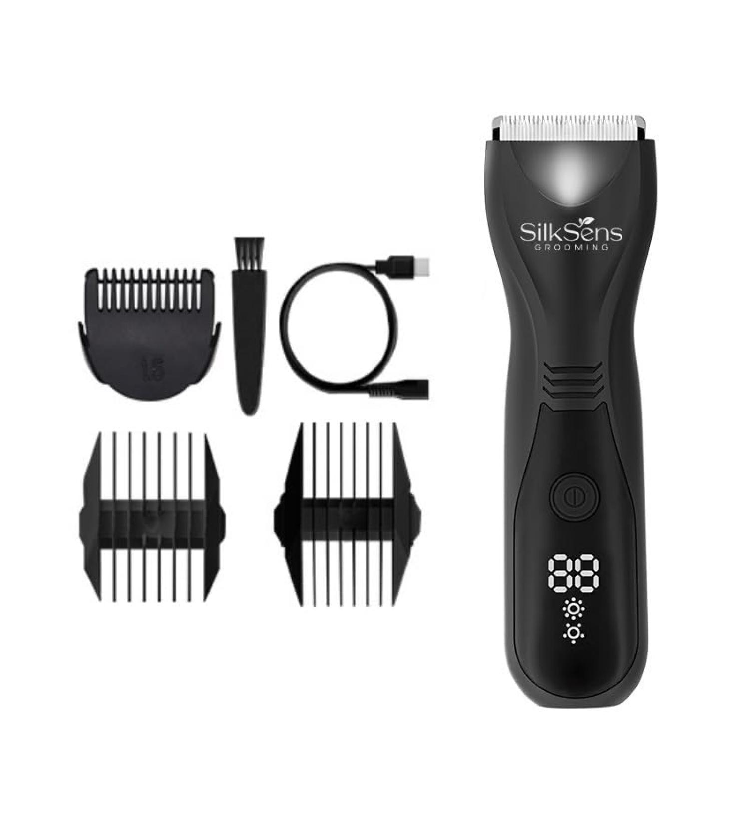 SilkSens Body Trimmer & Men's Sensitive Area Razor - Waterproof Charge Ratio Display Luminous for Comfort - Buy Online on GoSupps.com