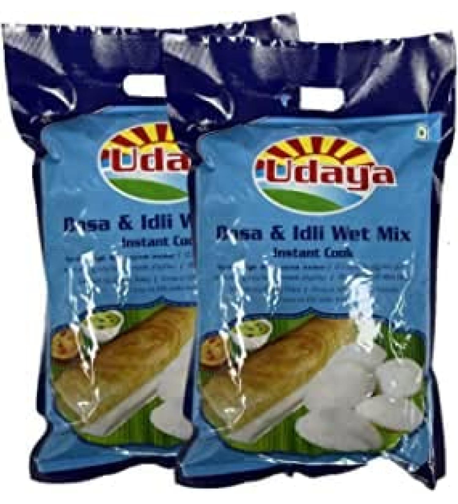 Udaya Dosa Batter | Idli Batter 1KG |Wet Mix | Instant Rice Dosa Breakfast Mix | Pure Veg South Indian Breakfast Mix | 100% Natural Ingredients (Pack of 2) - Buy Online on GoSupps.com
