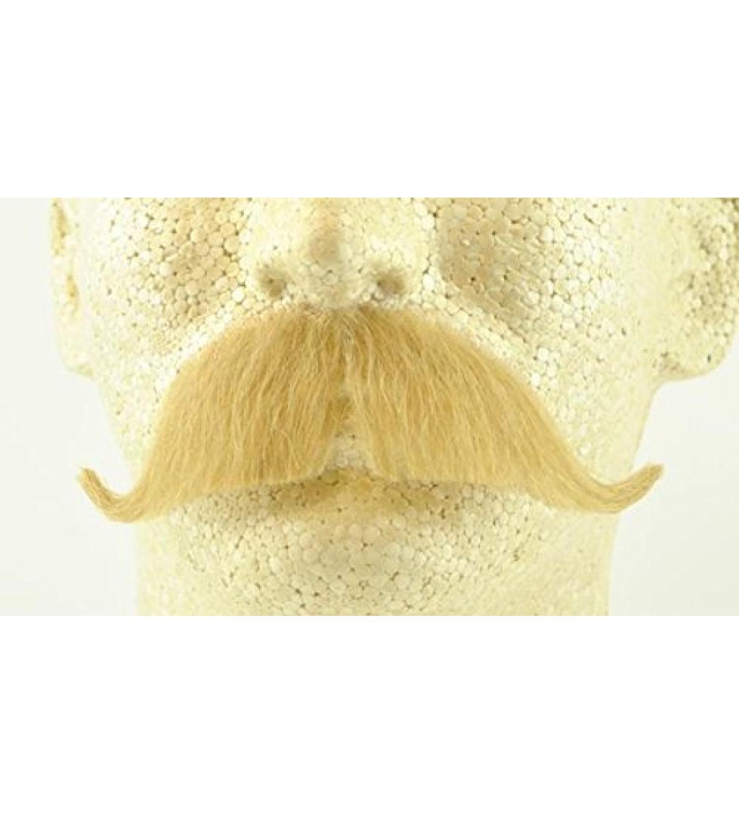 YBW Colonel Major Moustache BLONDE w/Spirit Gum Adhesive - 100% Human Hair - no. 2014 - REALISTIC! Perfect for Theater - Reusable!