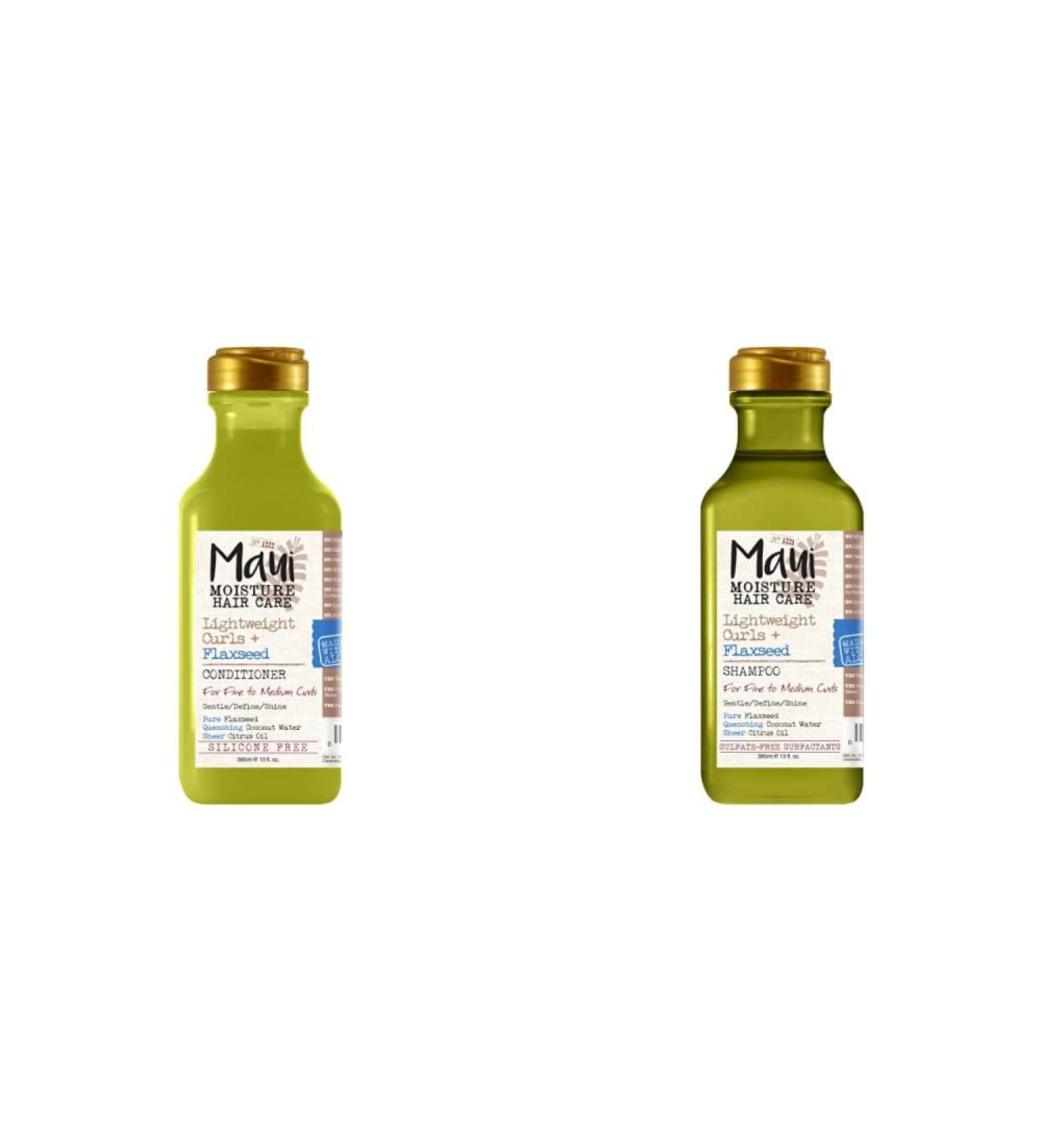 Maui Moisture Lightweight Curls + Flaxseed Conditioner Conditioning Paraben Free Silicone Free Lightweight Curls + Flaxseed Shampoo Paraben Free Silicone Free 13oz