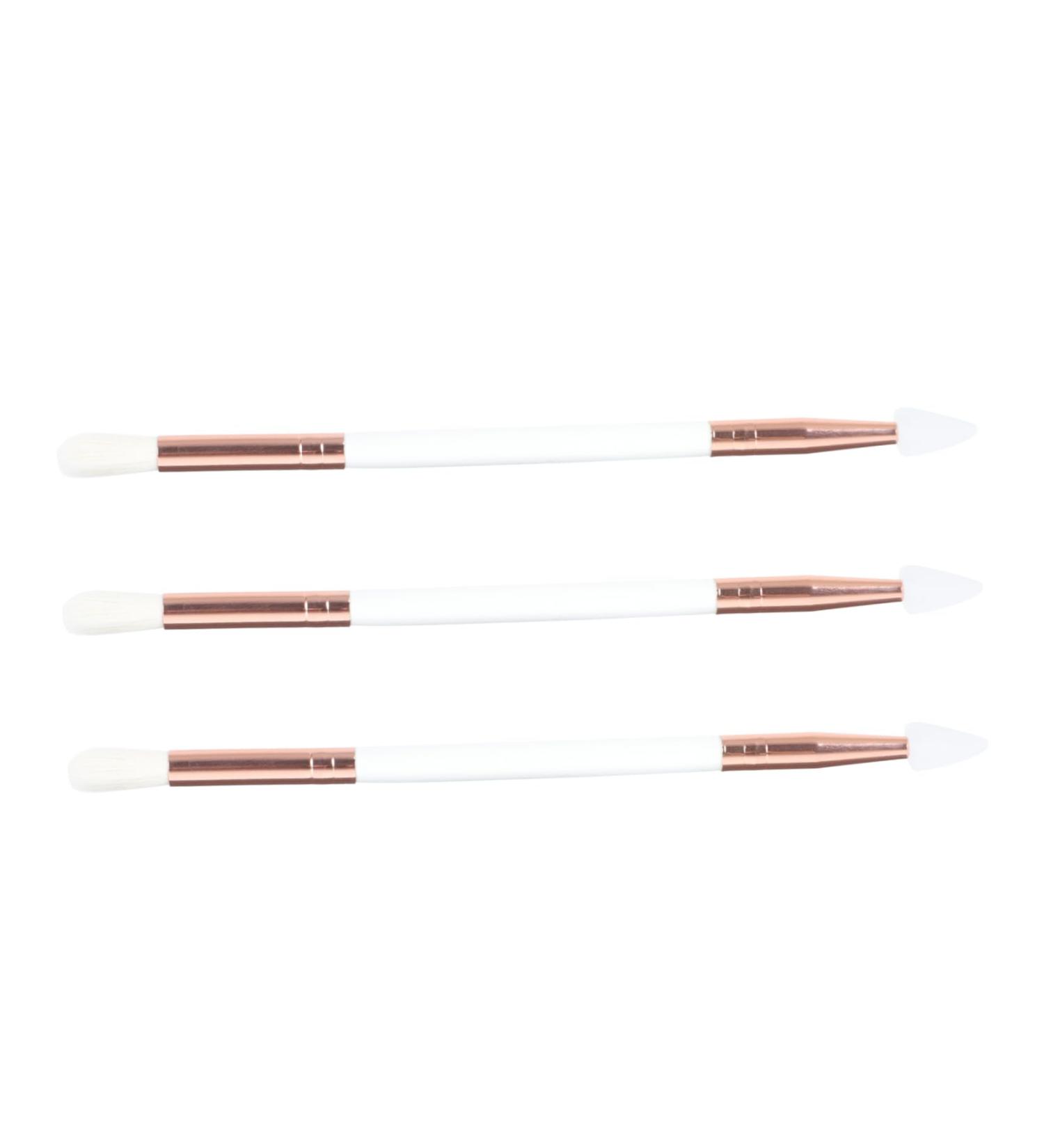 VINTORKY 3pcs Eye Shadow Brush Eyeshadow Eyebrow Brush Dual-headed Eyeshadow Brush Portable Eye Wooden Handle - Buy Online on GoSupps.com