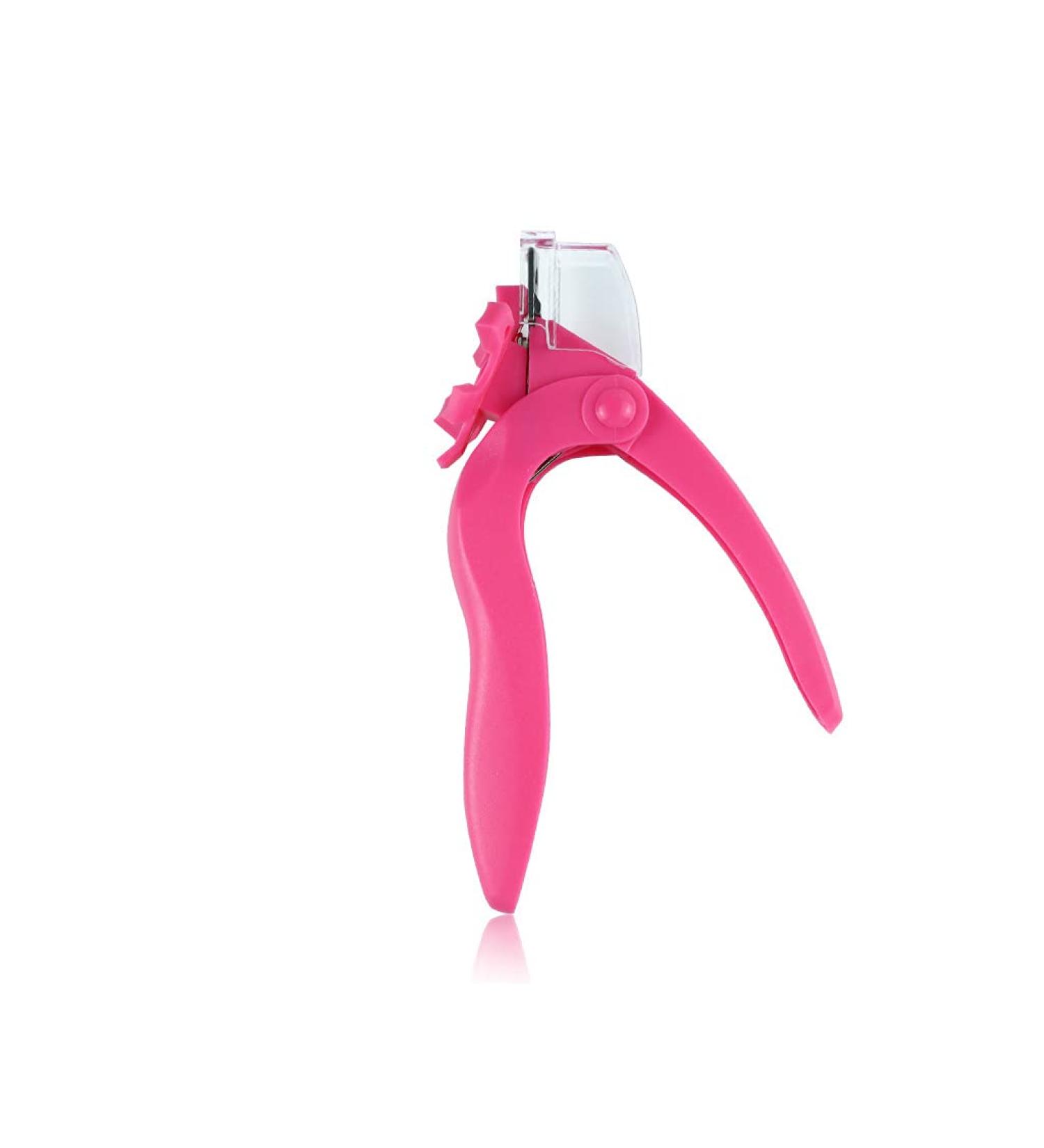 U-K Acrylic Nail Clipper Adjustable Stainless Steel Gel Fake Nail Tip Cutter Artificial Fake Nail Trimmer for False Nail Art Manicure Tools Pink Lovely and practical