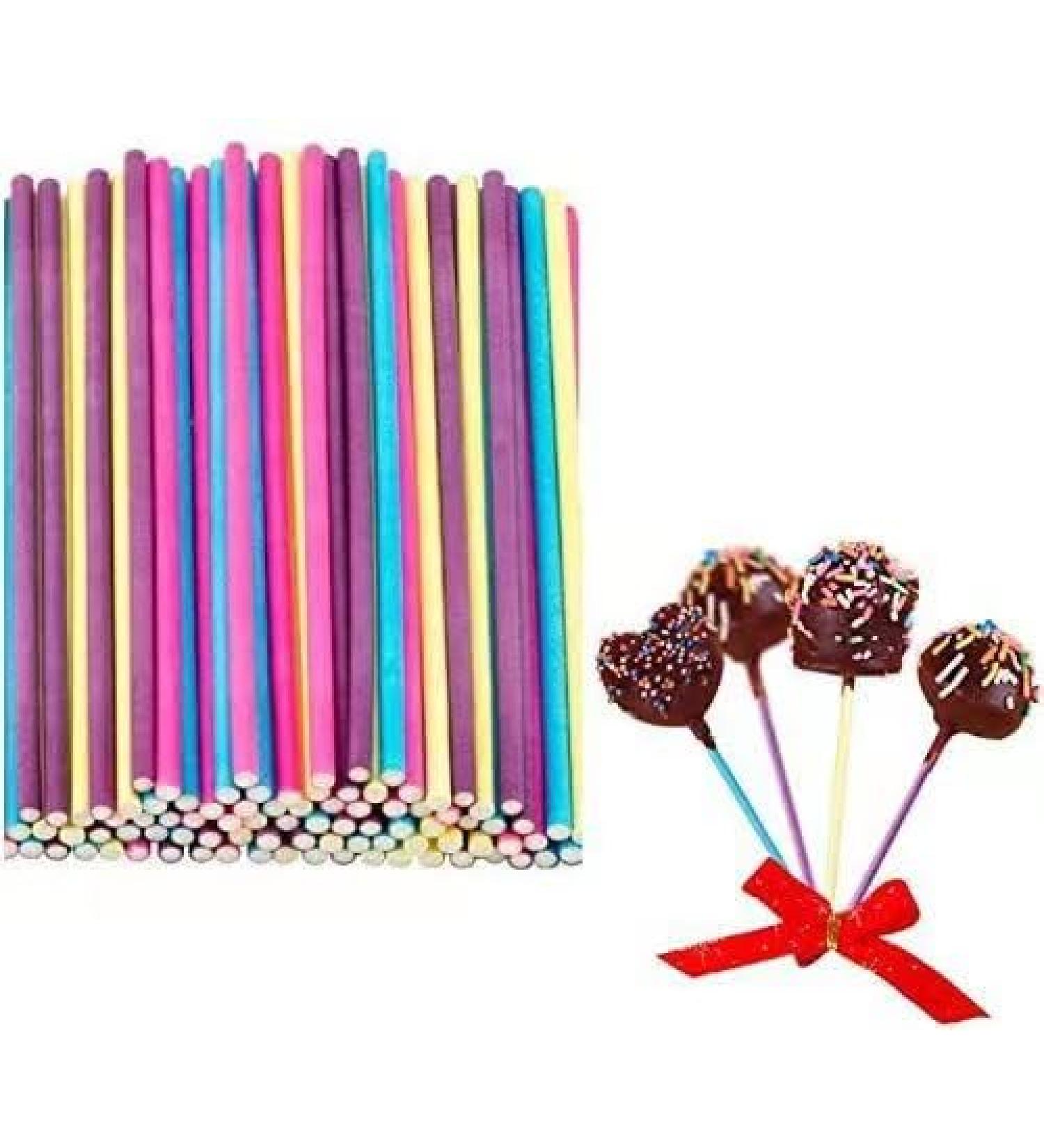 100PCS Cake Pop Sticks Paper Lollipop Sticks Cake Pop Sticks Lollipop Sticks for Lollipops Cake Pops Candies Chocolates Cookies (5.9inche Colorfur) 100pcs 5.9inche Colorfur - Buy Online on GoSupps.com
