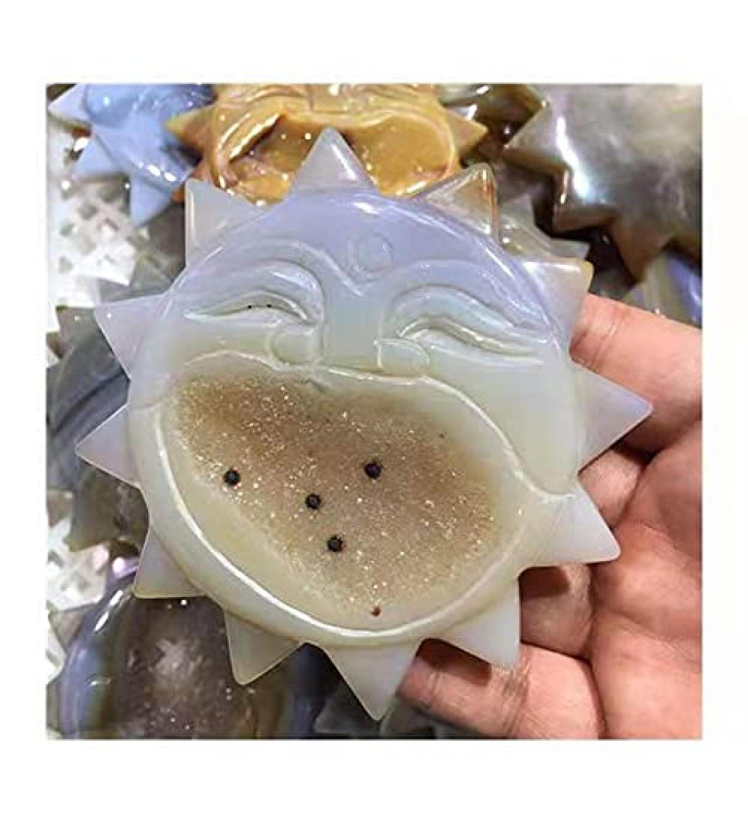 1pc Natural Crystals Gemstone Natural Agate geode Sun god for Gift 70-75mm Stone Mineral Specimen - Buy Online on GoSupps.com