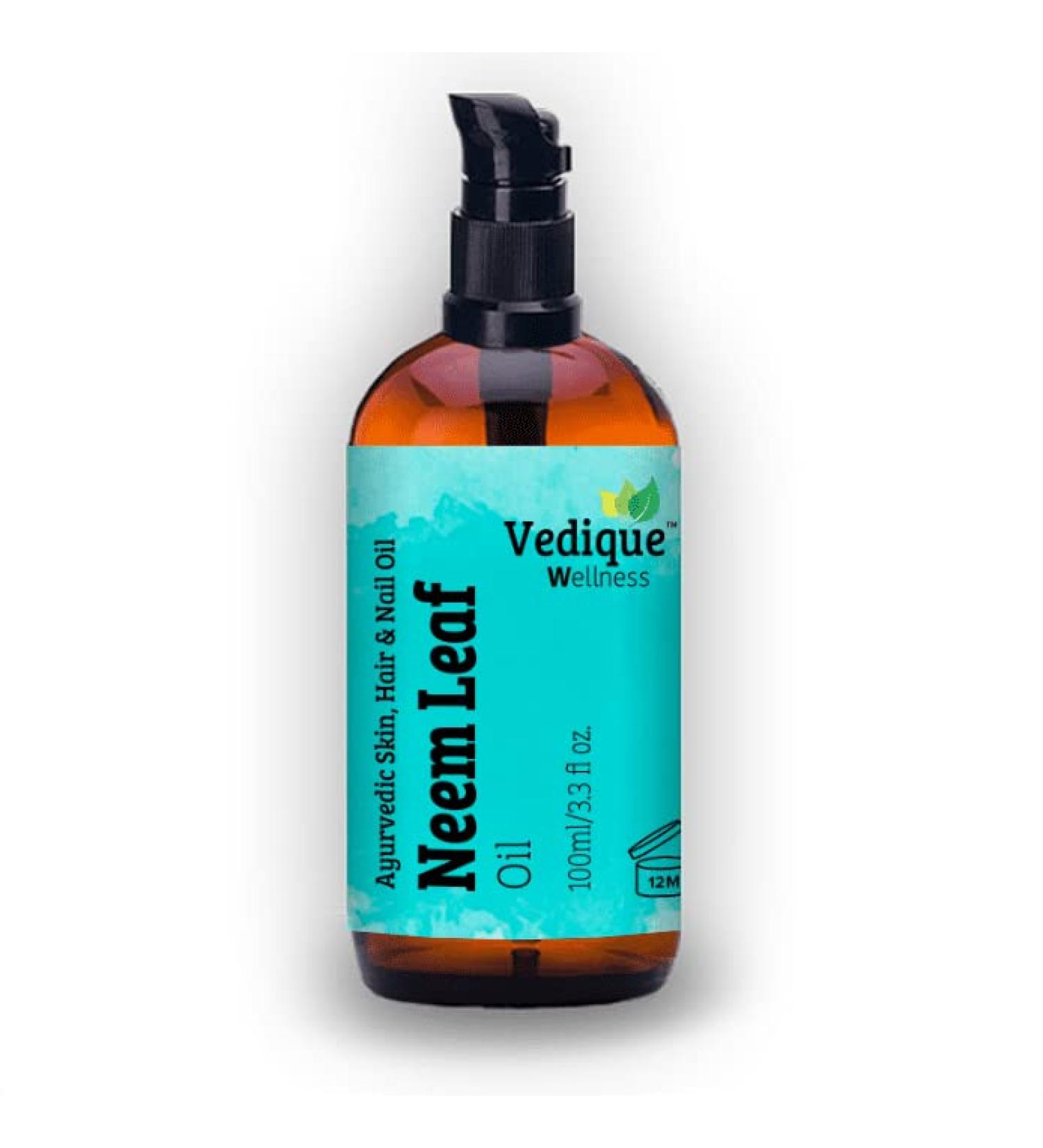 VEDIQUE Neem Leaf Oil 500ml | Ayurvedic Skin Oil for Healing & Detox | All-Natural Multi-Purpose Remedy - Buy Online on GoSupps.com