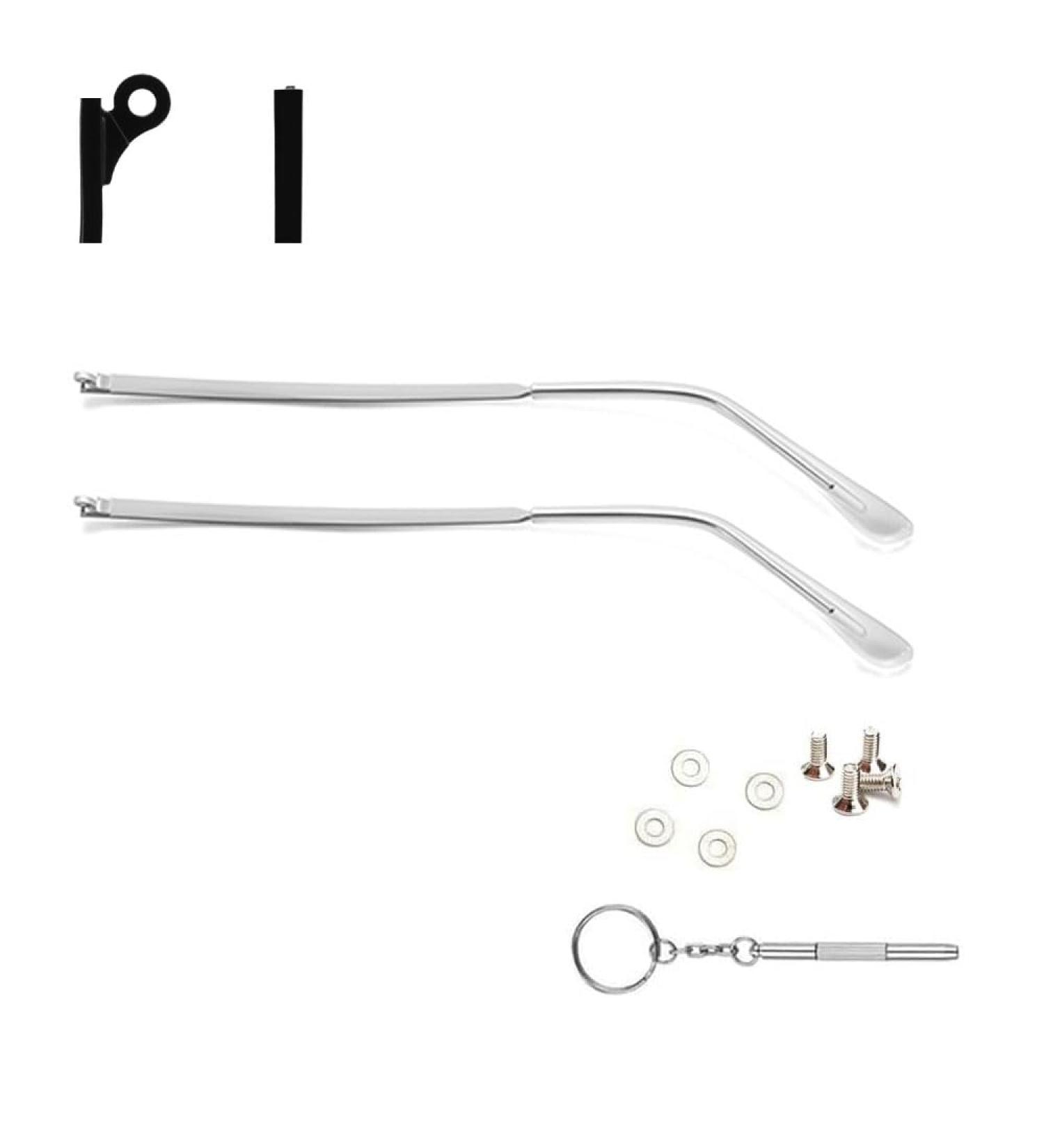 Qyajs Metal Replacement Glasses - Clear Legs Brackets Screws & 3-in-1 Screwdriver | International Shipping - Buy Online on GoSupps.com