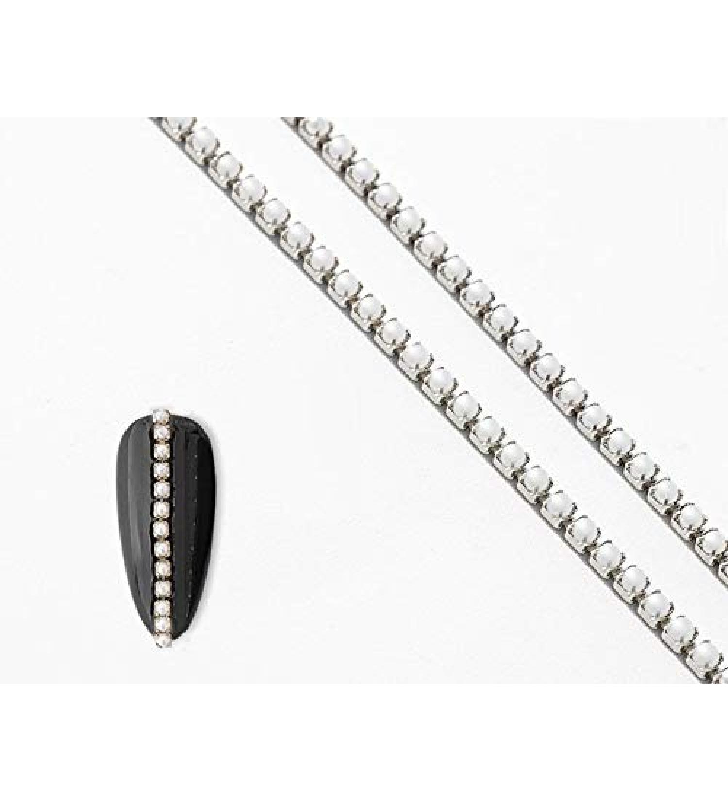 25cm Nail Art Metal Pearl Chain - Glitter Decoration DIY Manicure Tool - Gold & Silver Accessories - Buy Online on GoSupps.com