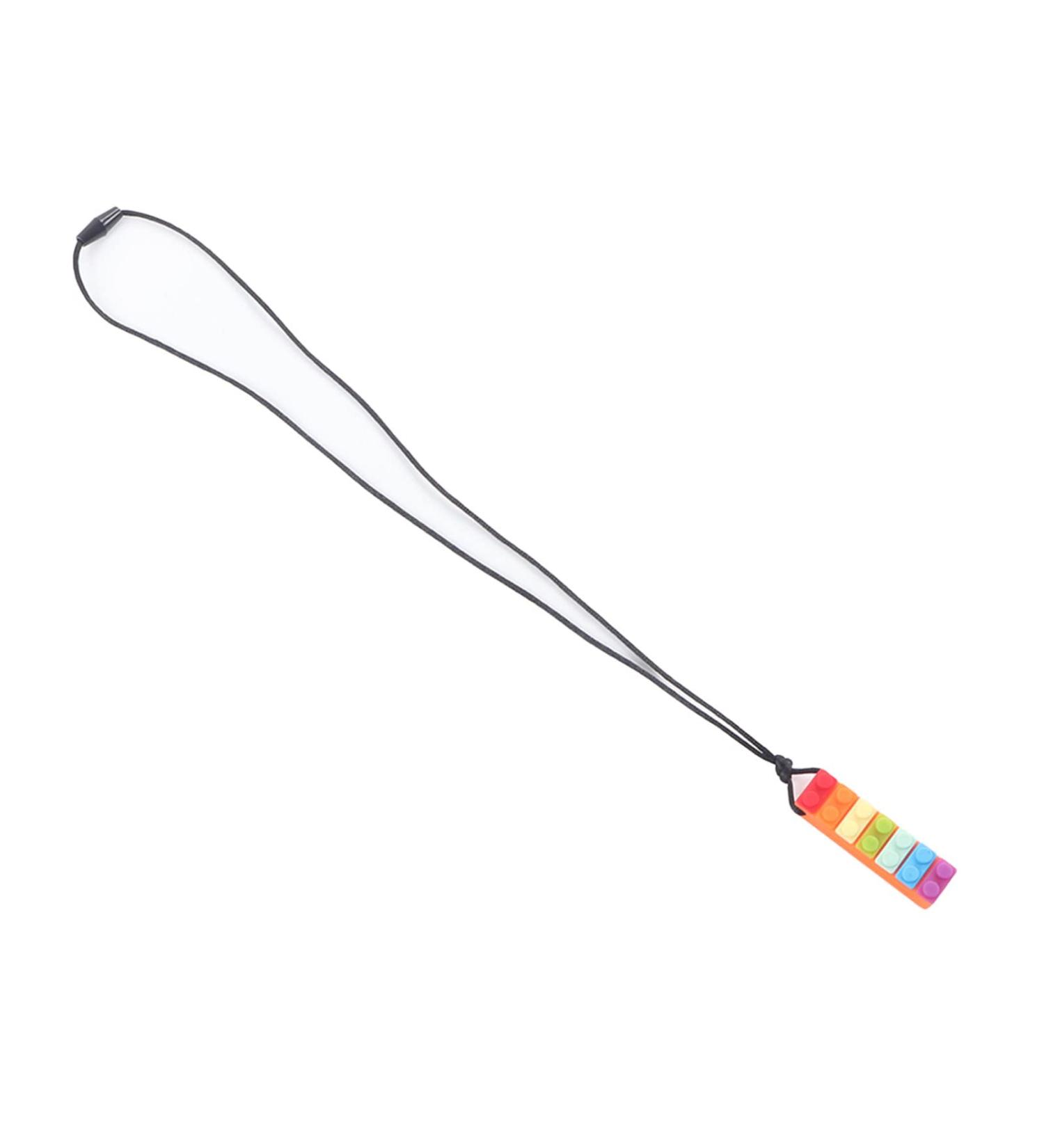Baby Teething Necklace: Colorful Silicone Pendant for Gum Massage and Sensory Stimulation (Orange) - Buy Online on GoSupps.com
