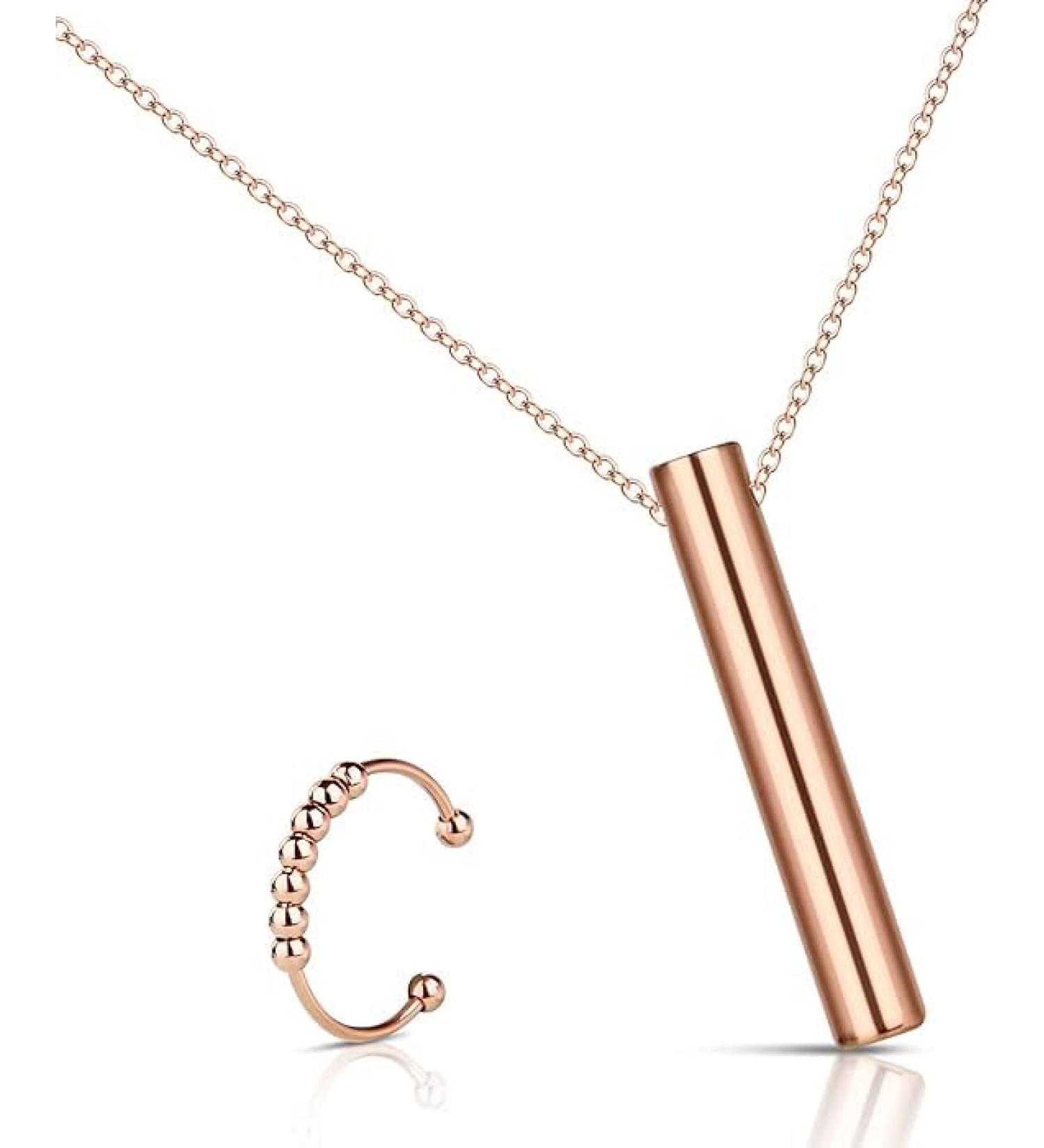 Mindful Breathing Necklace | Stress Relief & Anxiety Relief | Gold Necklace for Men & Women - Buy Online on GoSupps.com