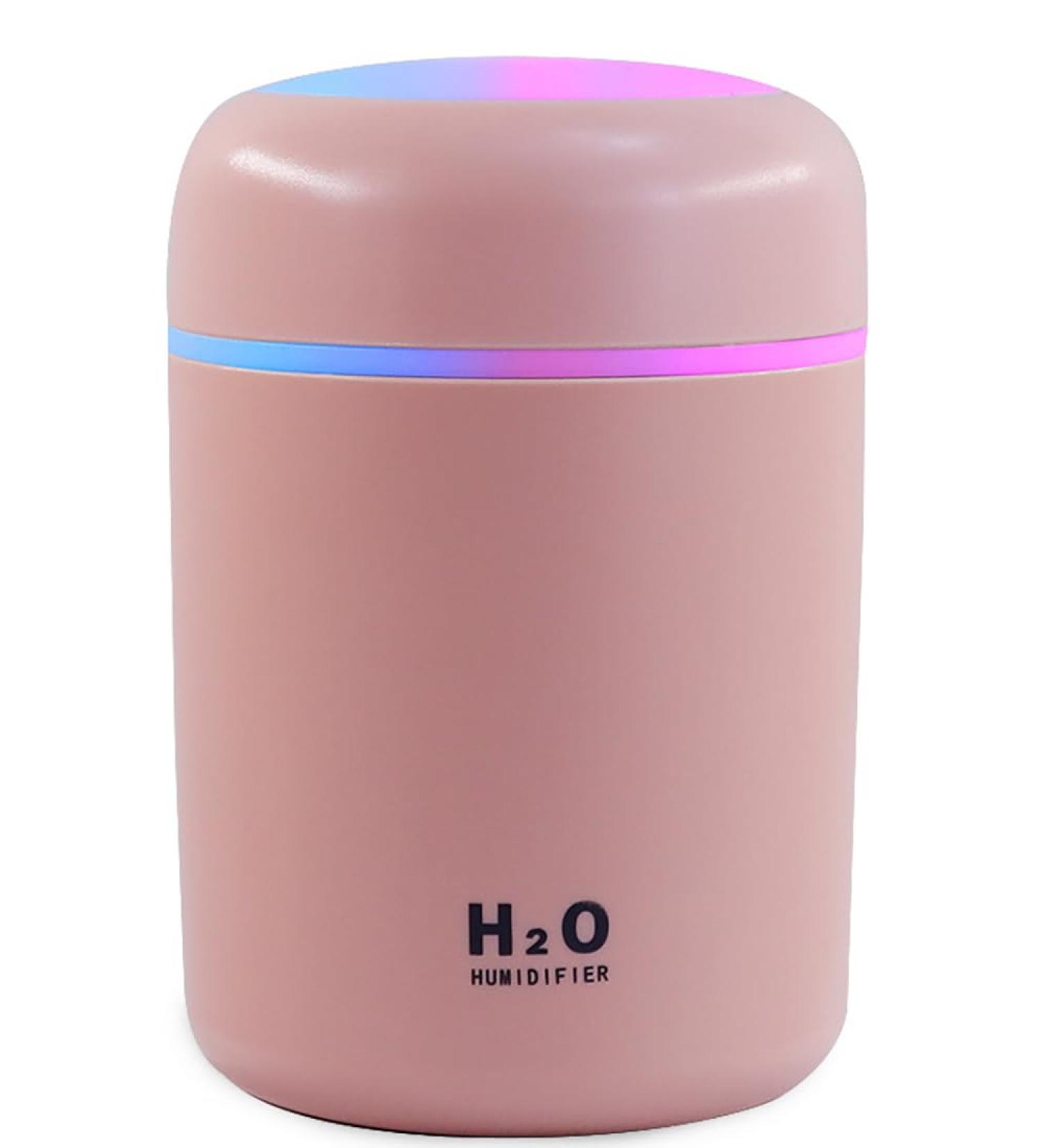 Mini Air Humidifier Essential Oil Diffuser with Colorful Cycling Light - 2 Mist Modes - Auto Shut-Off - Aromatherapy for Bedroom, Kitchen, Office - Pink - Buy Online on GoSupps.com