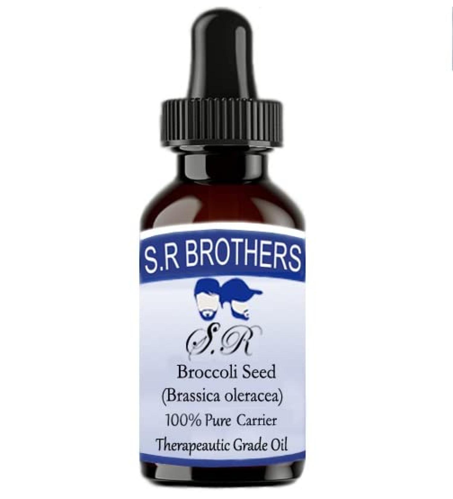 Buy SR Brothers Broccoli Seed Oil - 100% Pure & Natural Therapeutic Carrier Oil (15ml) for Skin & Hair - International Shipping Available - Buy Online on GoSupps.com